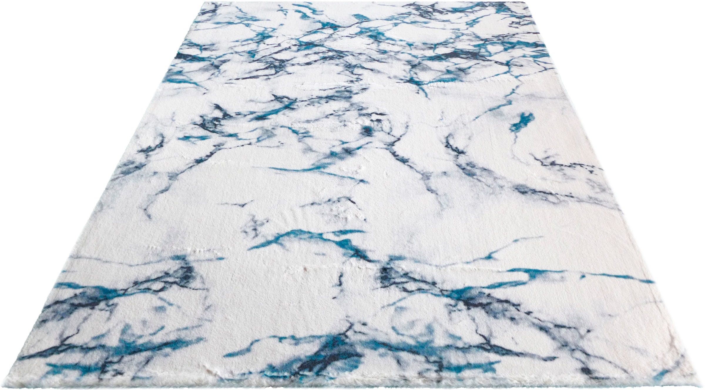 Image of my home Teppich »Simone«, rechteckig, 20 mm Höhe, Kaninchenfell Haptik, Teppiche in Marmor-Optik, idealer Teppich für Wohnzimmer, Schlafzimmer bei Ackermann Versand Schweiz