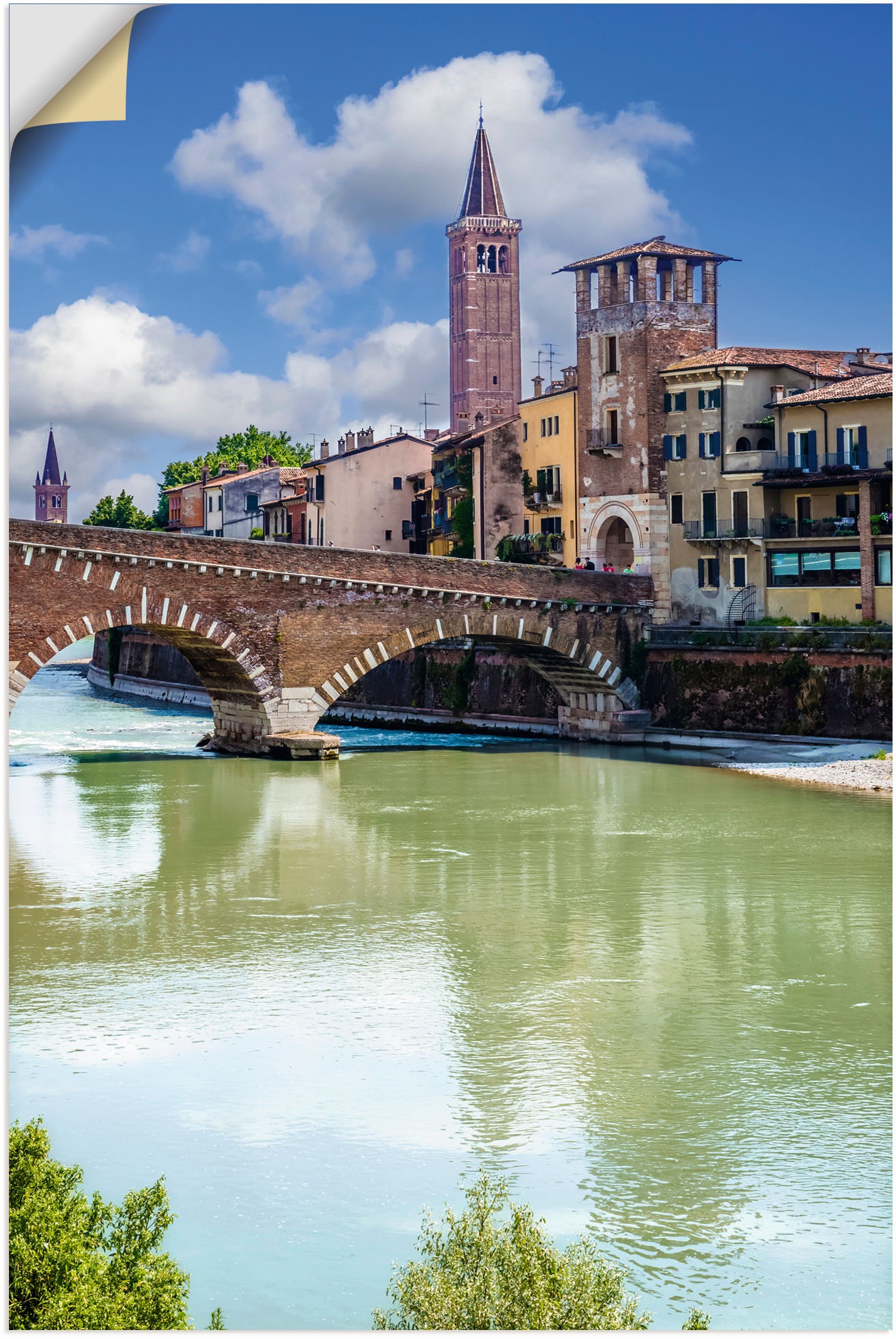 Image of Artland Wandbild »Torre di Alberto & Sant’Anastasia«, Italien, (1 St.), in vielen Grössen & Produktarten - Alubild / Outdoorbild für den Aussenbereich, Leinwandbild, Poster, Wandaufkleber / Wandtattoo auch für Badezimmer geeignet bei Ackermann Versand Sch