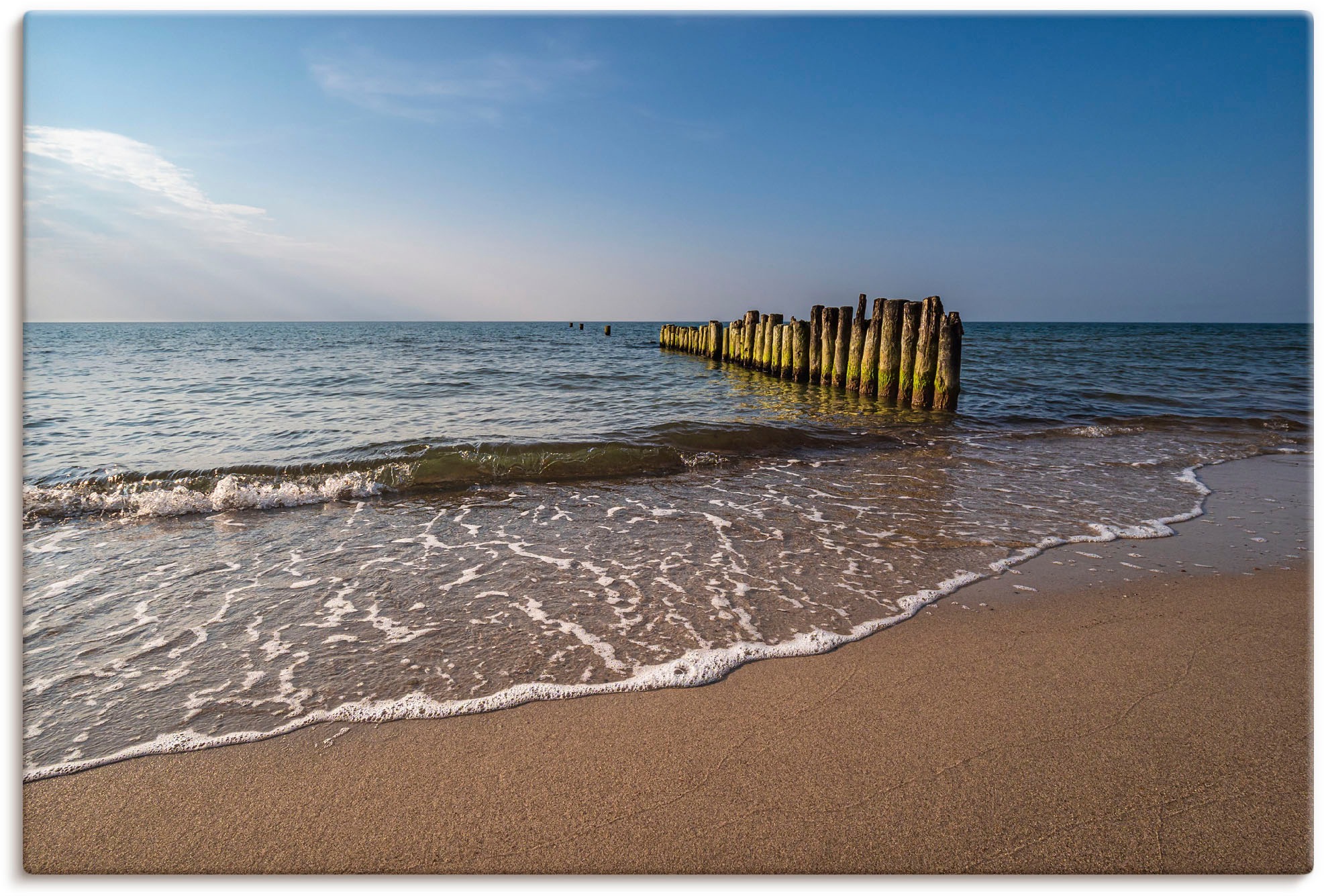 Image of Artland Wandbild »Buhnen an Küste der Ostsee Graal Müritz«, Strandbilder, (1 St.), in vielen Grössen & Produktarten - Alubild / Outdoorbild für den Aussenbereich, Leinwandbild, Poster, Wandaufkleber / Wandtattoo auch für Badezimmer geeignet bei Ackermann 