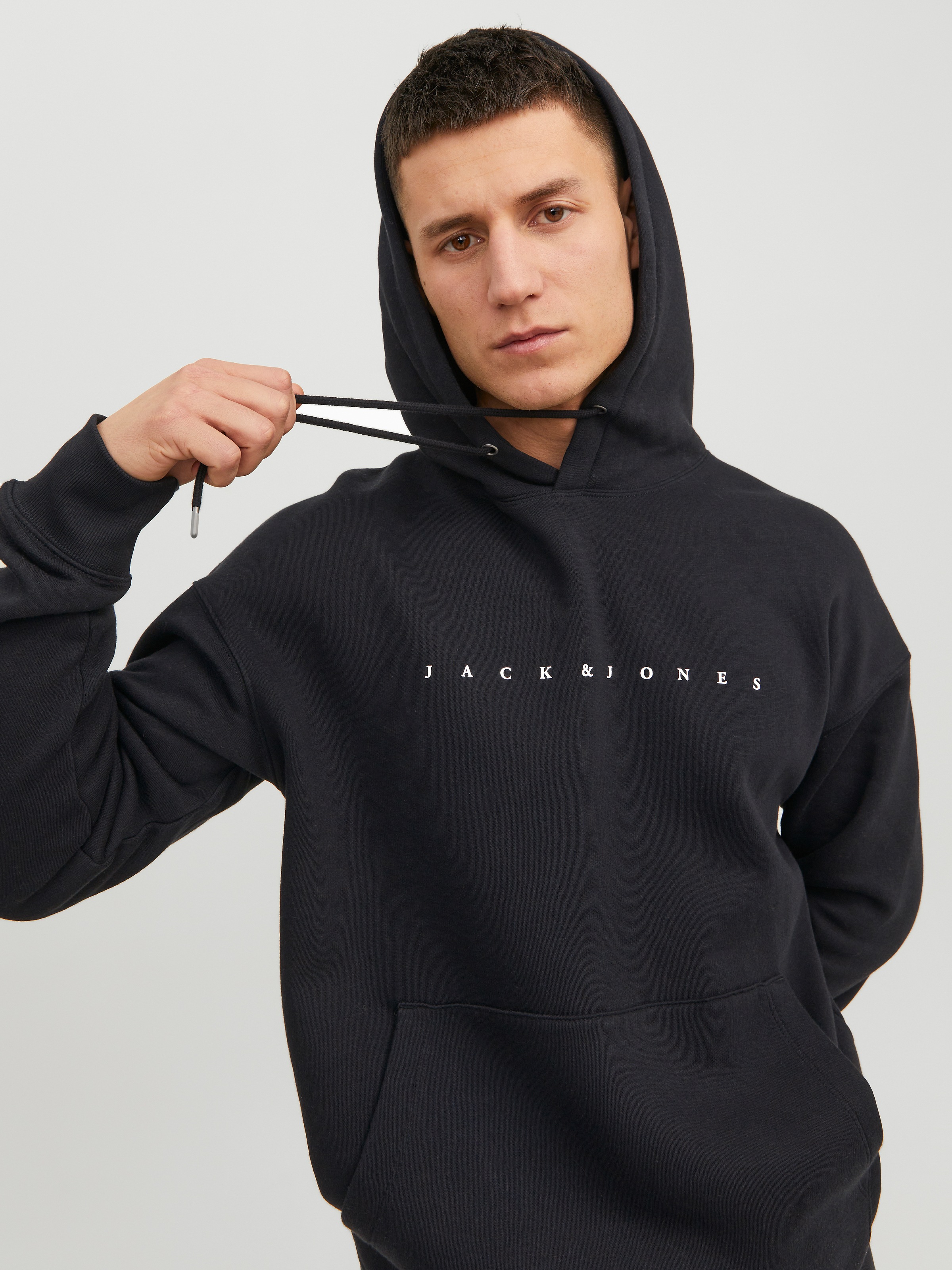 Image of Jack & Jones Kapuzensweatshirt "JJESTAR mit 3D-Print und Kapuze für vielseitige Anlässe", Baumwollmischung, relaxed fit