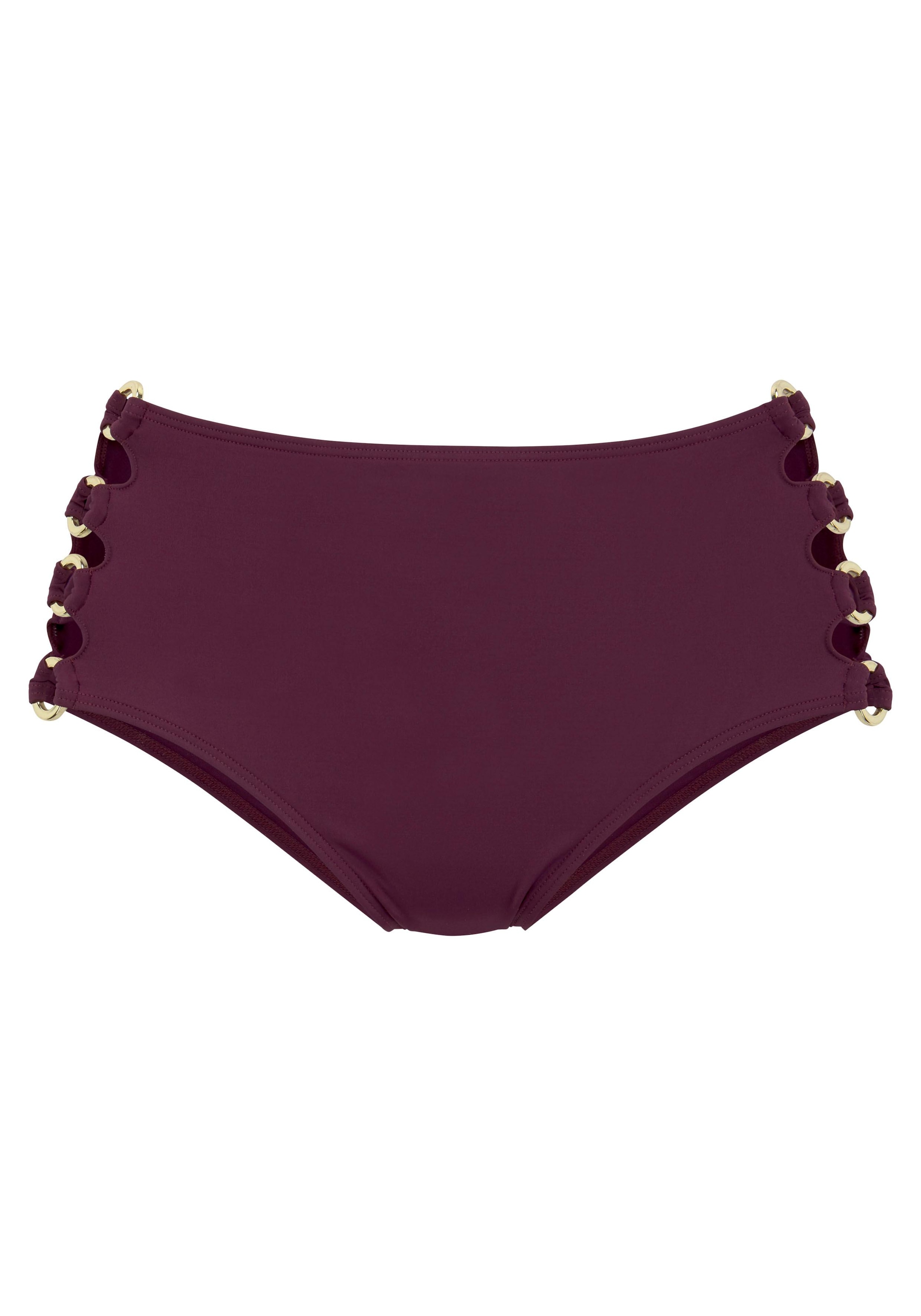 ♕ LASCANA Highwaist-Bikini-Hose »Italy«, Goldfarbene Zierringe  versandkostenfrei auf