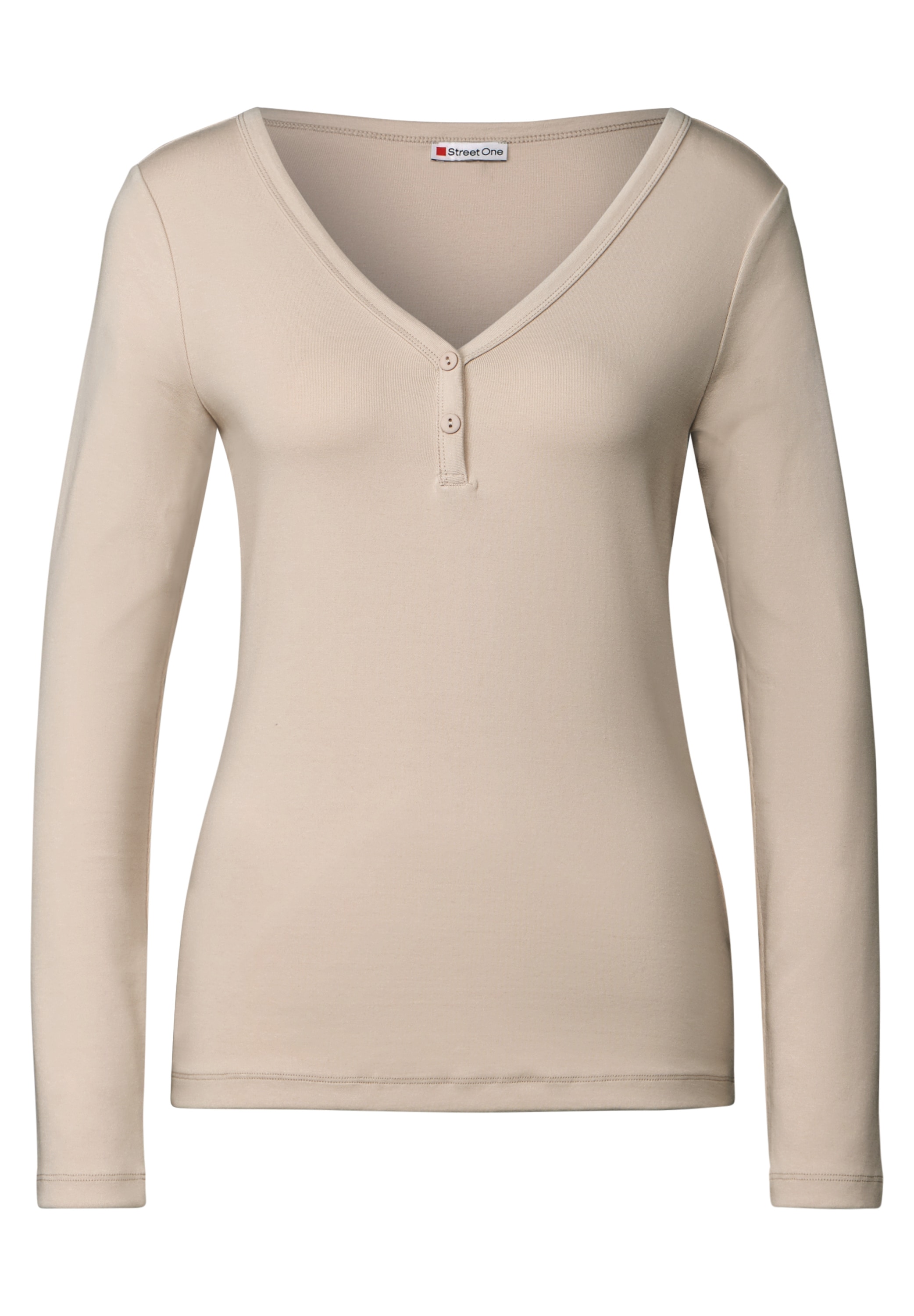 STREET ONE Langarmshirt, mit Knopfdetail