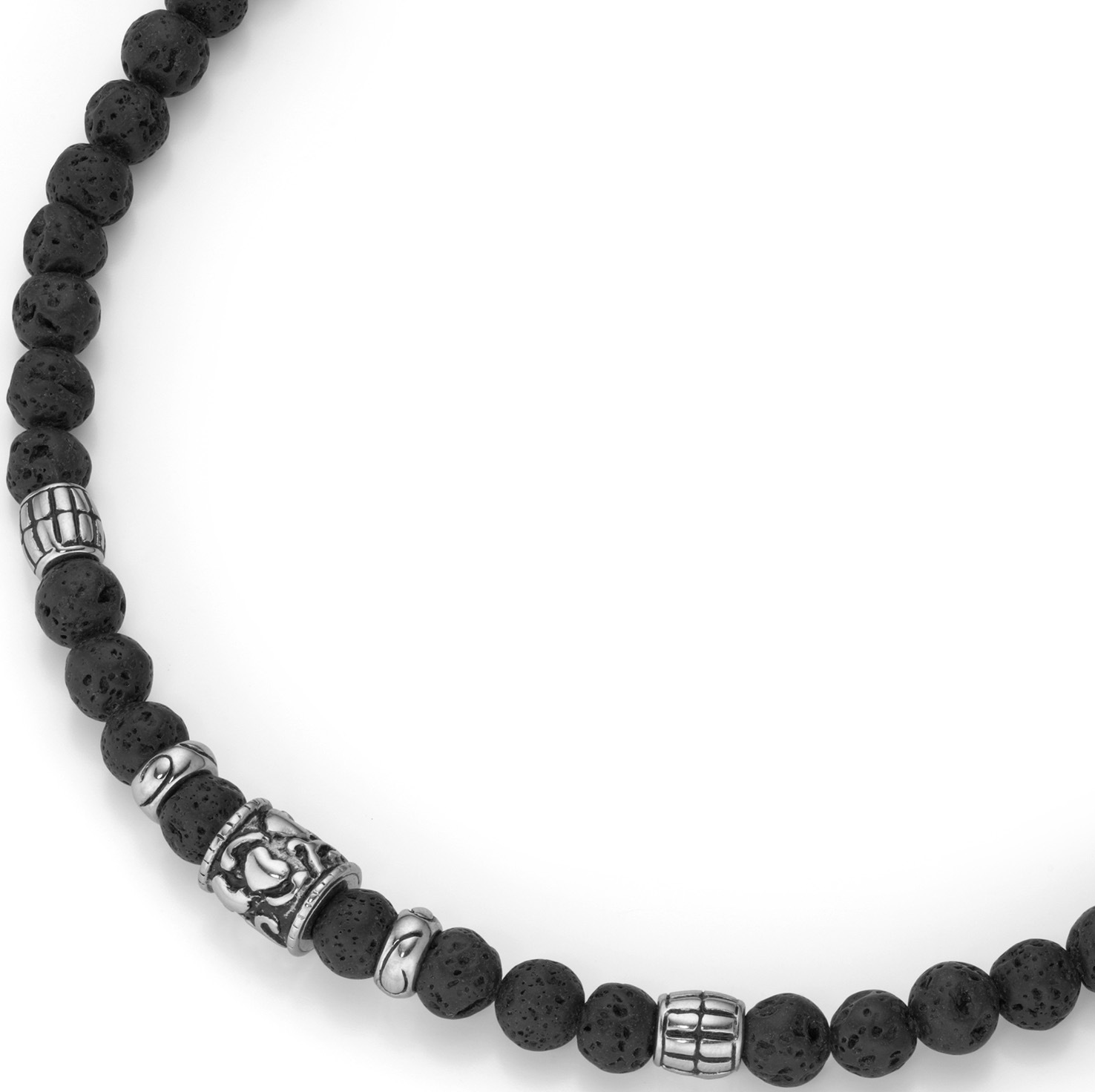 Image of Firetti Kette ohne Anhänger »Totenkopf, teilweise geschwärzt«, mit Lavastein-Kugeln bei Ackermann Versand Schweiz