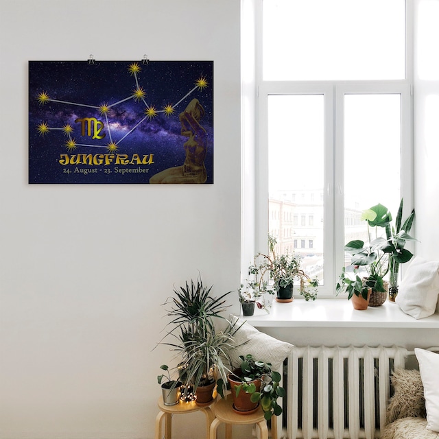 Artland Wandbild »Sternzeichen - Jungfrau«, Bilder von Sternzeichen, (1 St.),  als Alubild, Leinwandbild, Wandaufkleber oder Poster in versch. Grössen  günstig kaufen