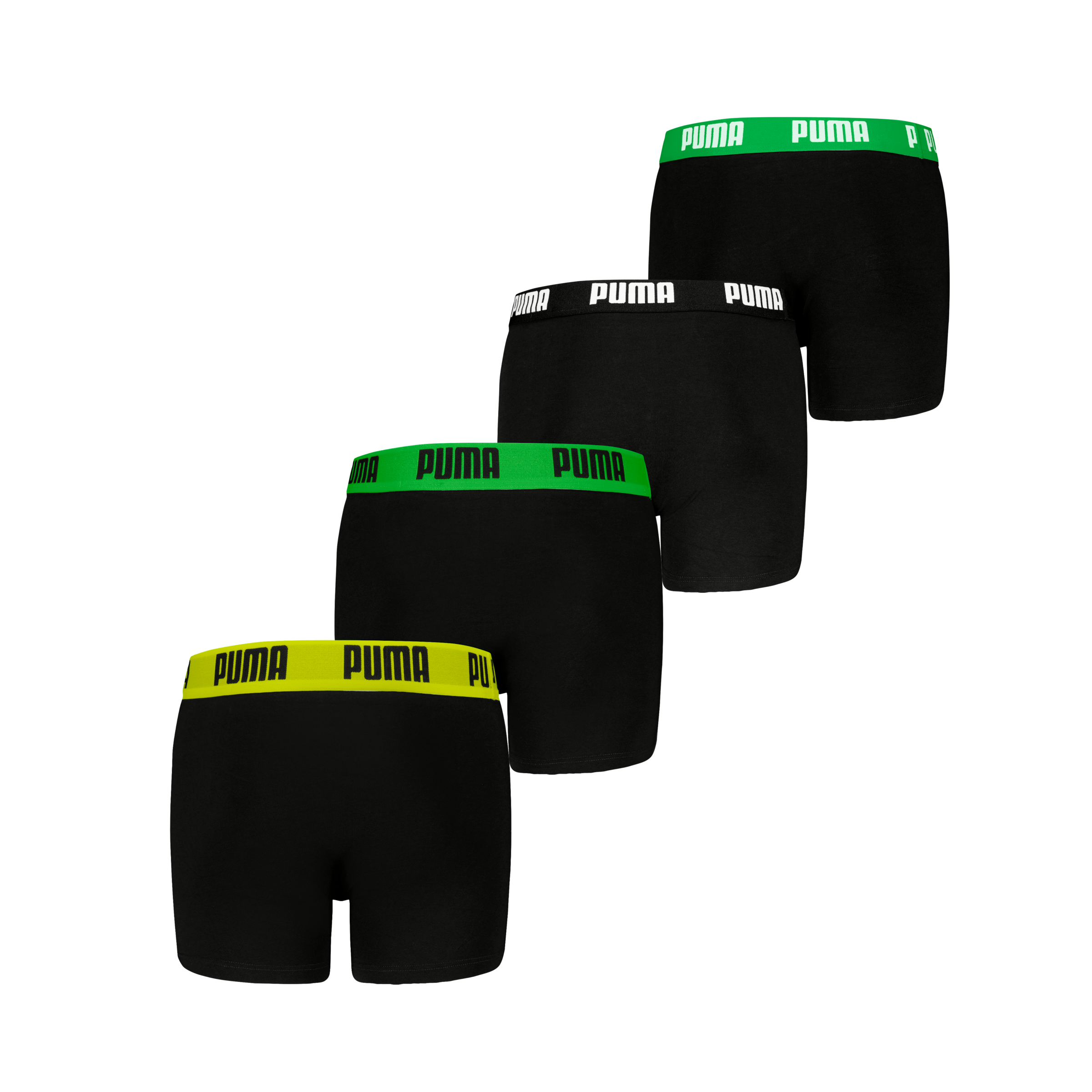 Image of PUMA Boxershorts "PUMA BOYS EVERYDAY BASIC BOXERS 4P ECOM" 4er Pack, mit farblich abgesetztem Bund