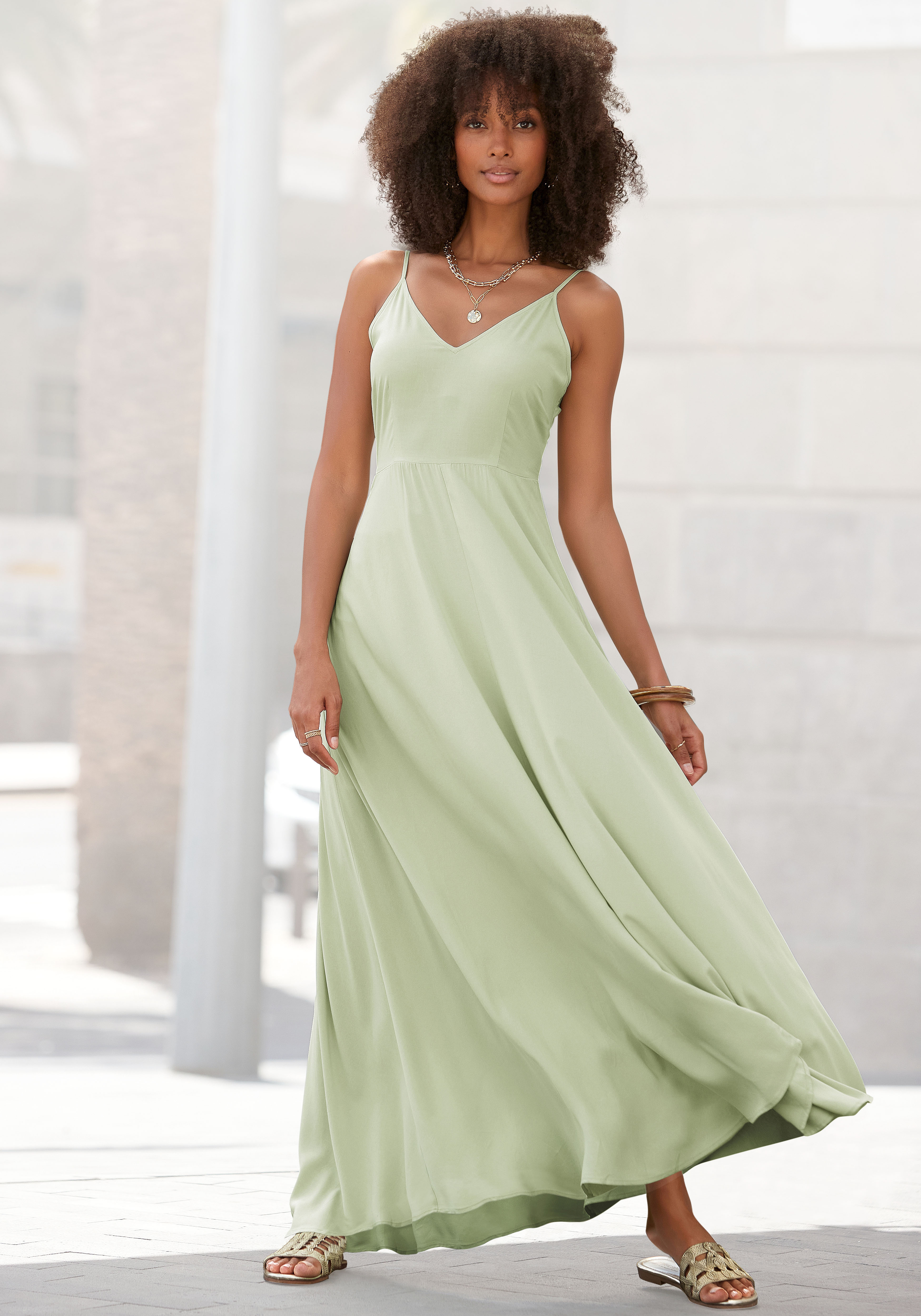 Maxikleid, aus gewebter Viskose