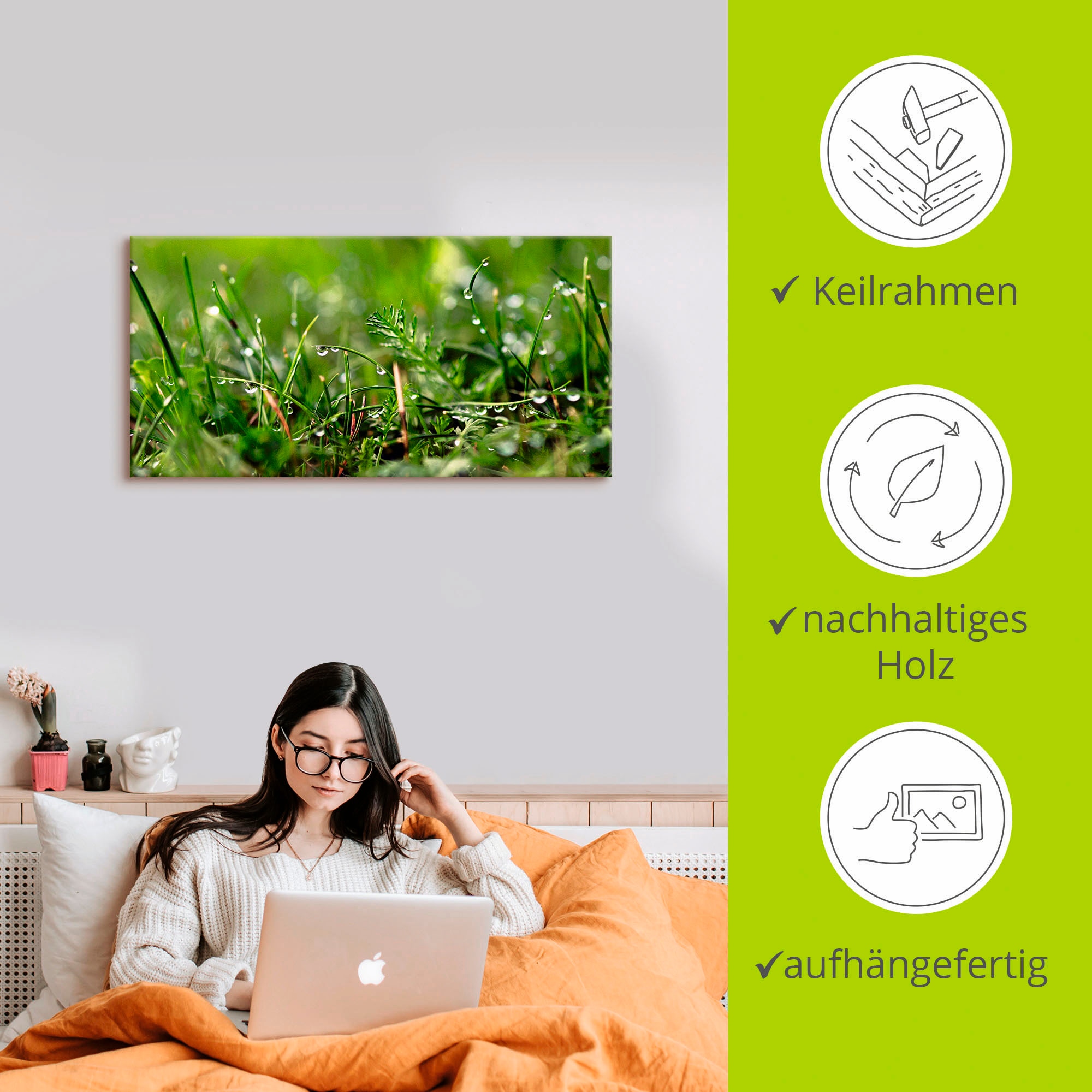 Artland Tableau sur toile »Tautropfen« 1 cuis tlg. auf Holzrahmen gespannt