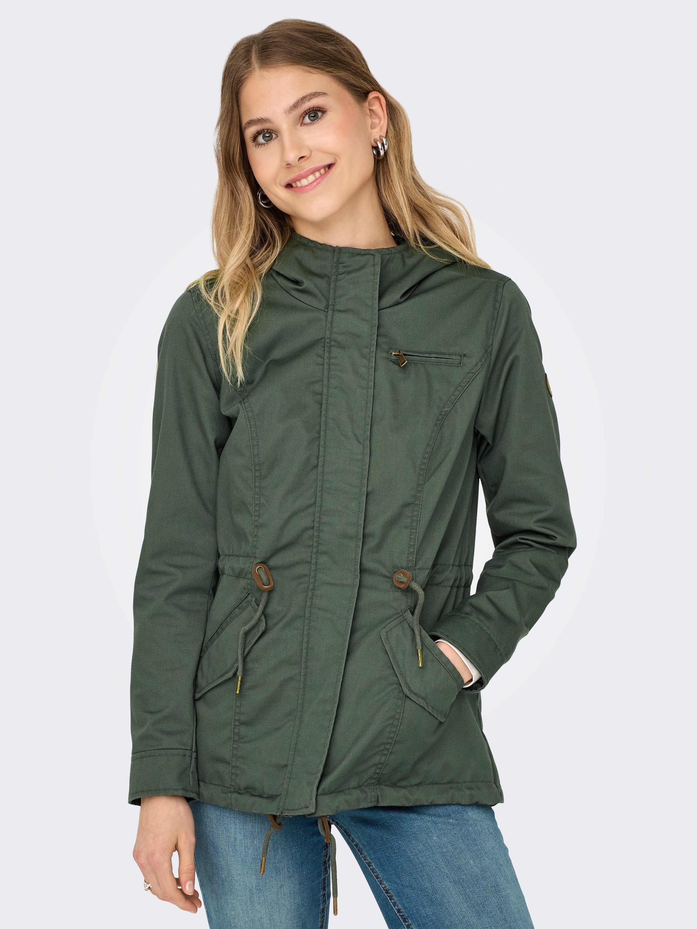 Image of ONLY Parka "ONLLORCA CANVAS PARKA CC OTW" mit Kapuze mit Kapuze