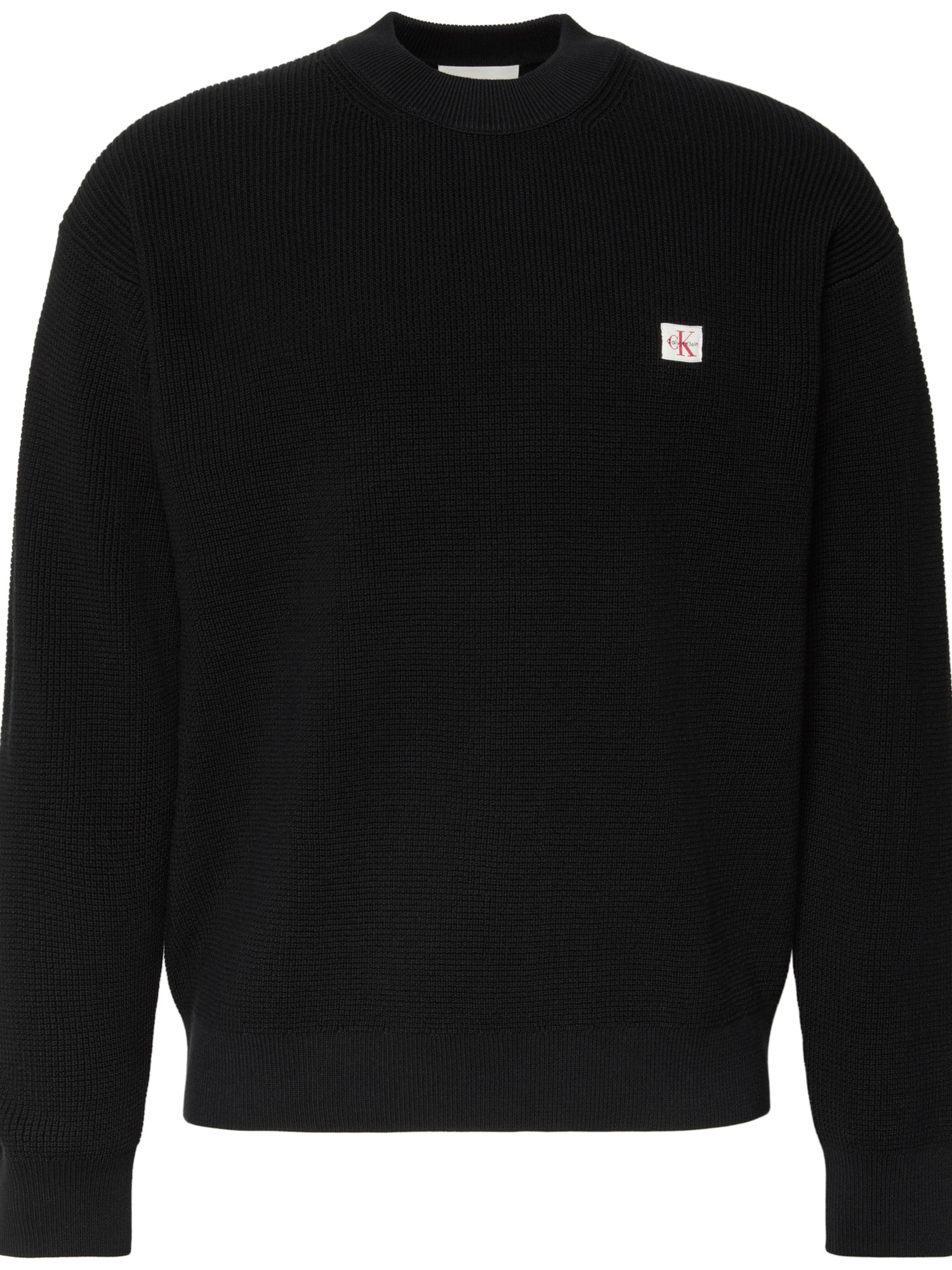 Calvin Klein Jeans Pull à col rond »LS EZ COTTON WAFFLE CRWNK SWTR 9« Rundhalsausschnitt, regular fit