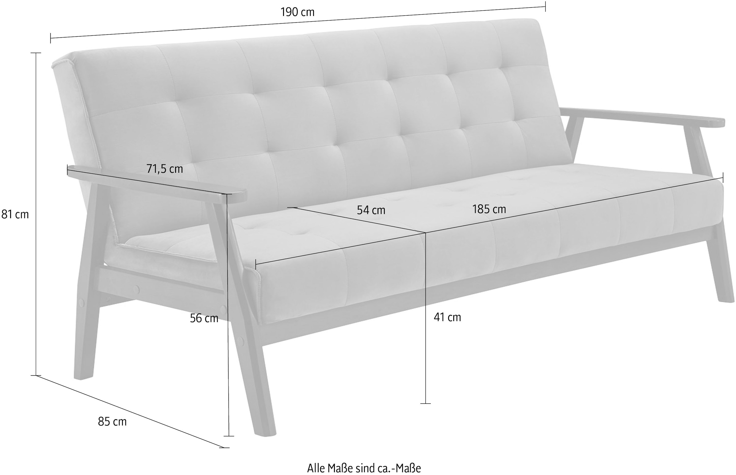 SalesFever Schlafsofa, Mit 60°Relax- und Schlaffunktion