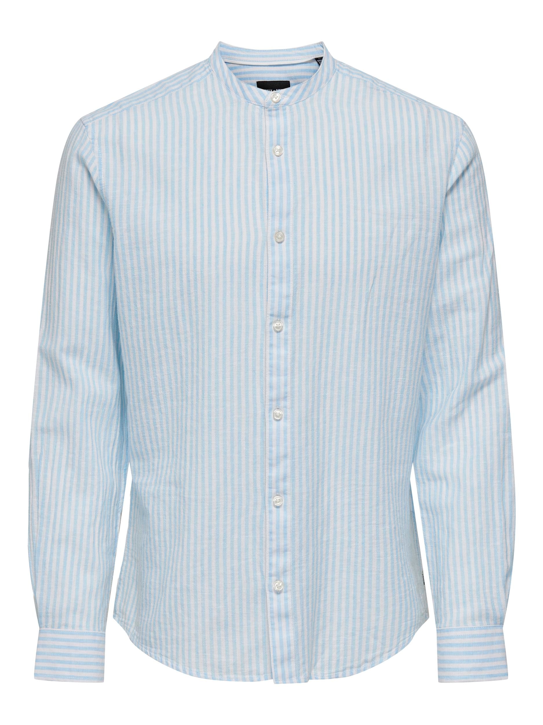 ONLY & SONS Langarmhemd »ONSCAIDEN LS MAO STRIPE LINEN SHIRT NOOS«