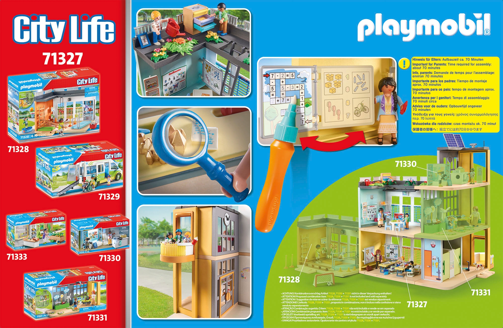 Playmobil® Konstruktions-Spielset »Grosse Schule (71327), My City Life«, (282 St.), Made in Germany