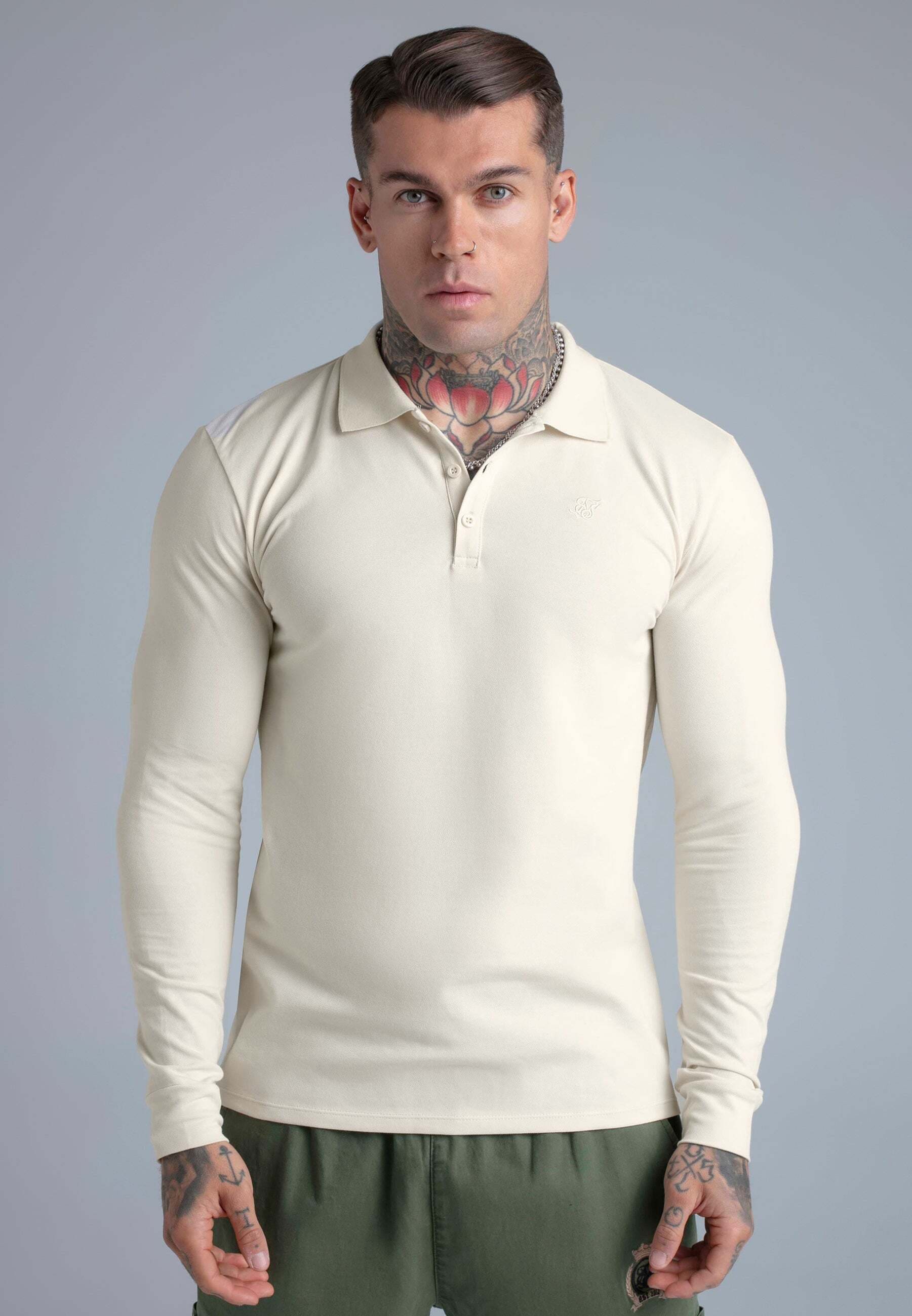 Siksilk Polo à manches longues »Siksilk Langarmpolo Longsleeved Button«