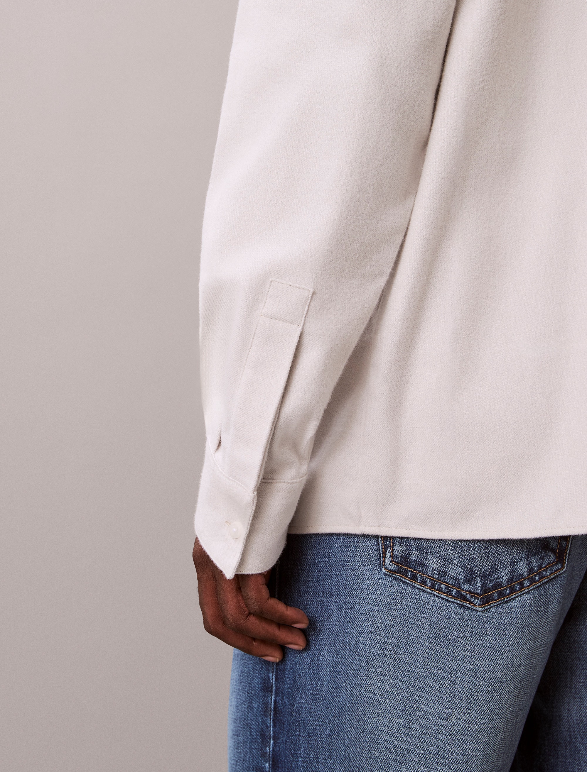 Calvin Klein Flanellhemd »LS MELANGE FLANNEL EASY SHIRT« Mit Rundhalsausschnitt, regular fit