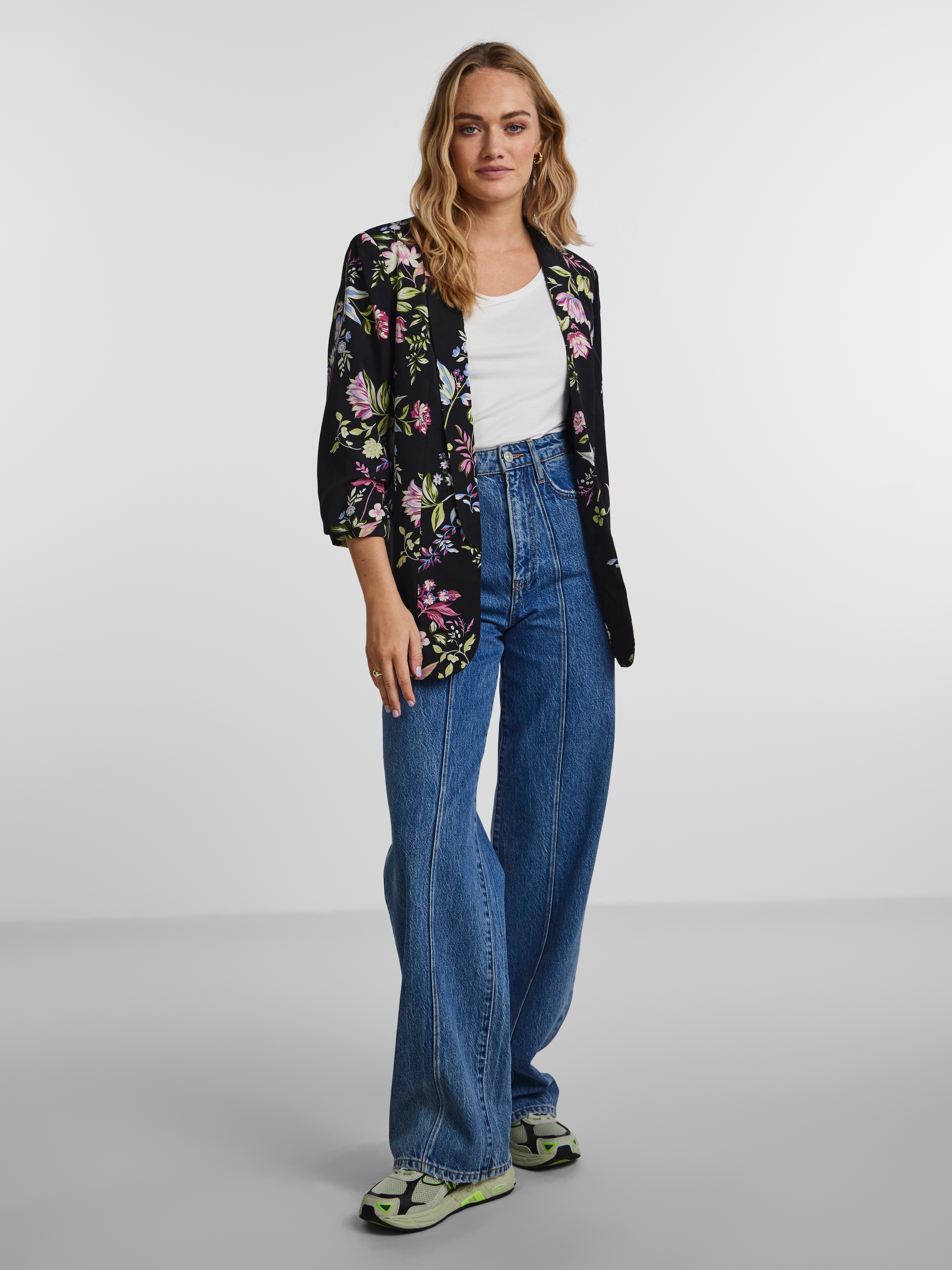 pieces Blusenblazer »PCBOSELLA 3/4 PRINTED BLAZER NOOS«, mit 3/4 Ärmel