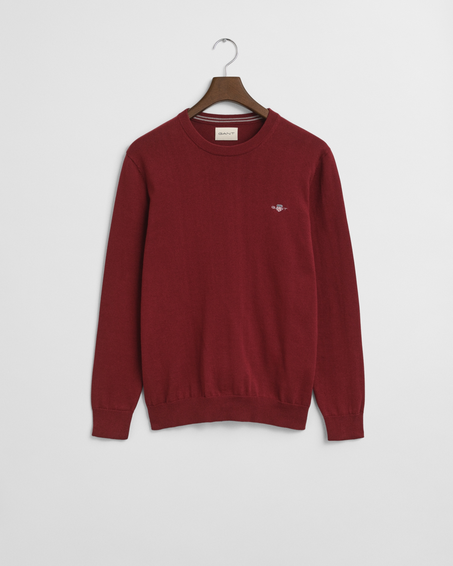 Gant Rundhalspullover »CLASSIC COTTON C-NECK«, Premium Strickpullver aus weicher 100% Baumwolle, Übergangspullover