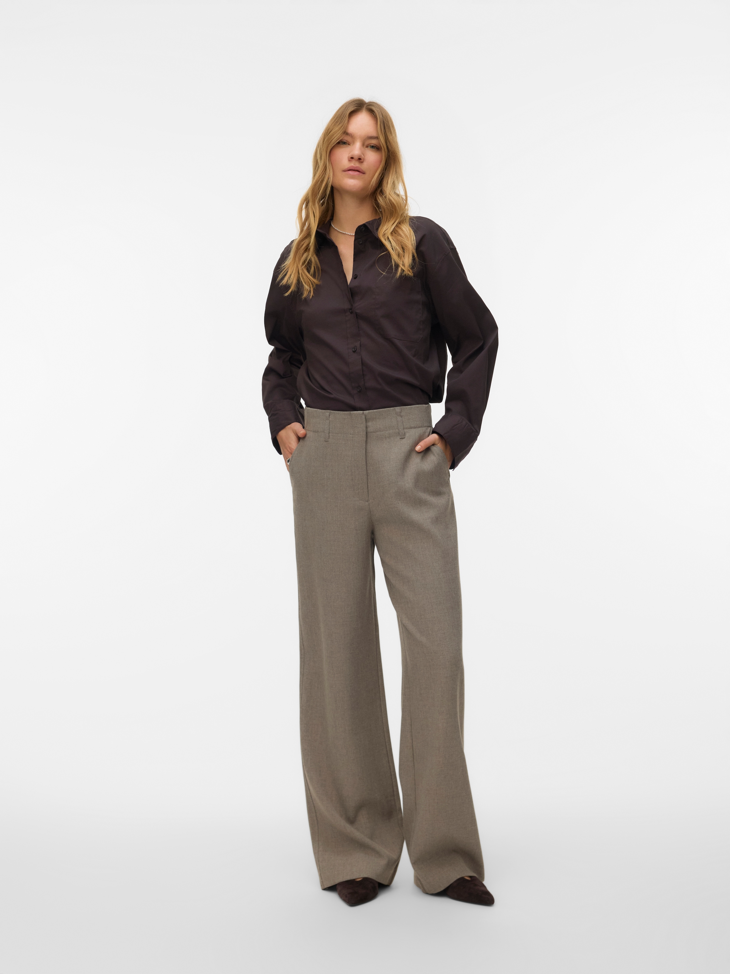 Vero Moda Anzughose »VMBESTIE HW WIDE PANT NOOS«  Materialmix