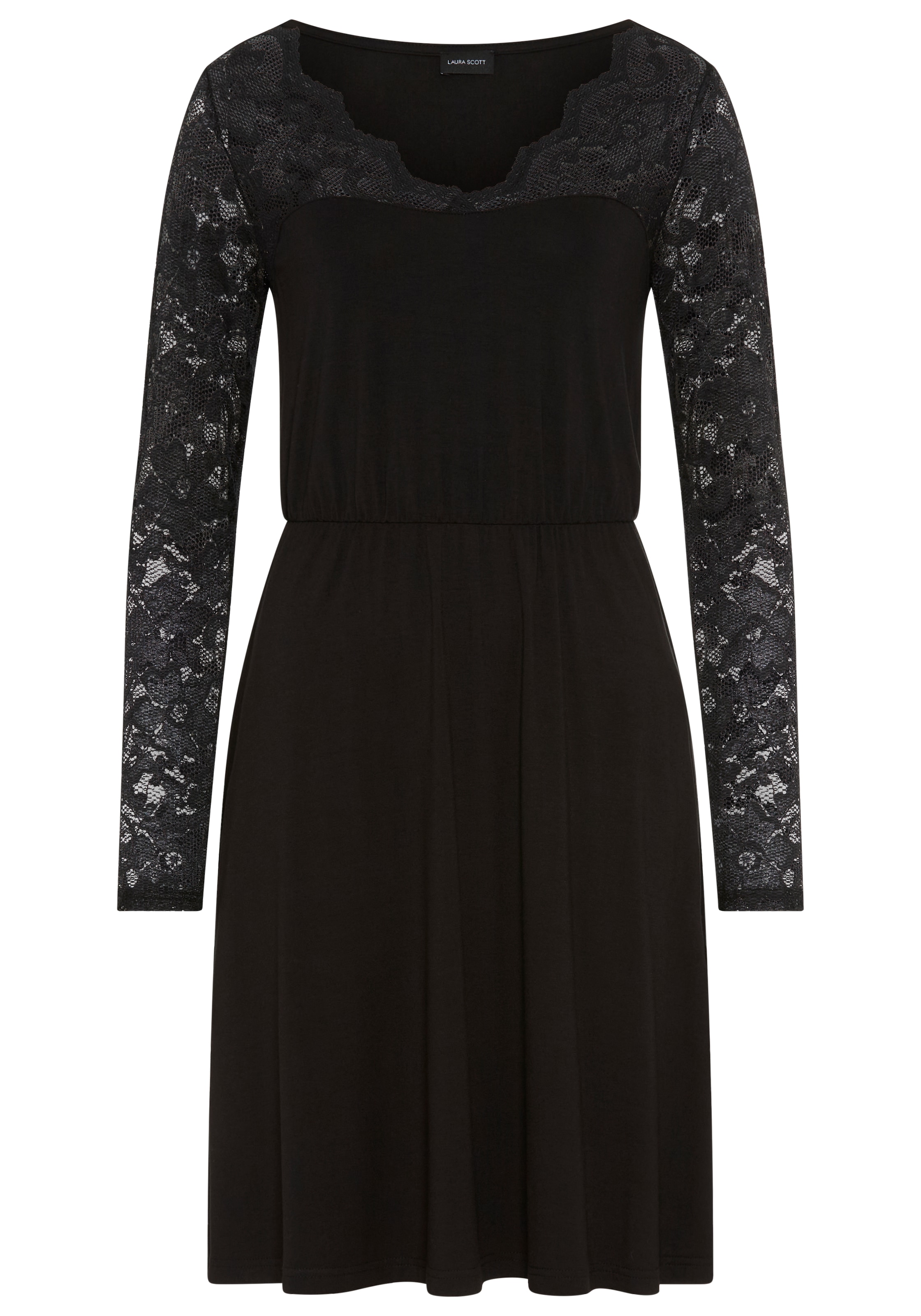 Laura Scott Robe en dentelle »mit elastischer Taille« en mélange élastique de viscose, coupe ajustée, longueur genoux,