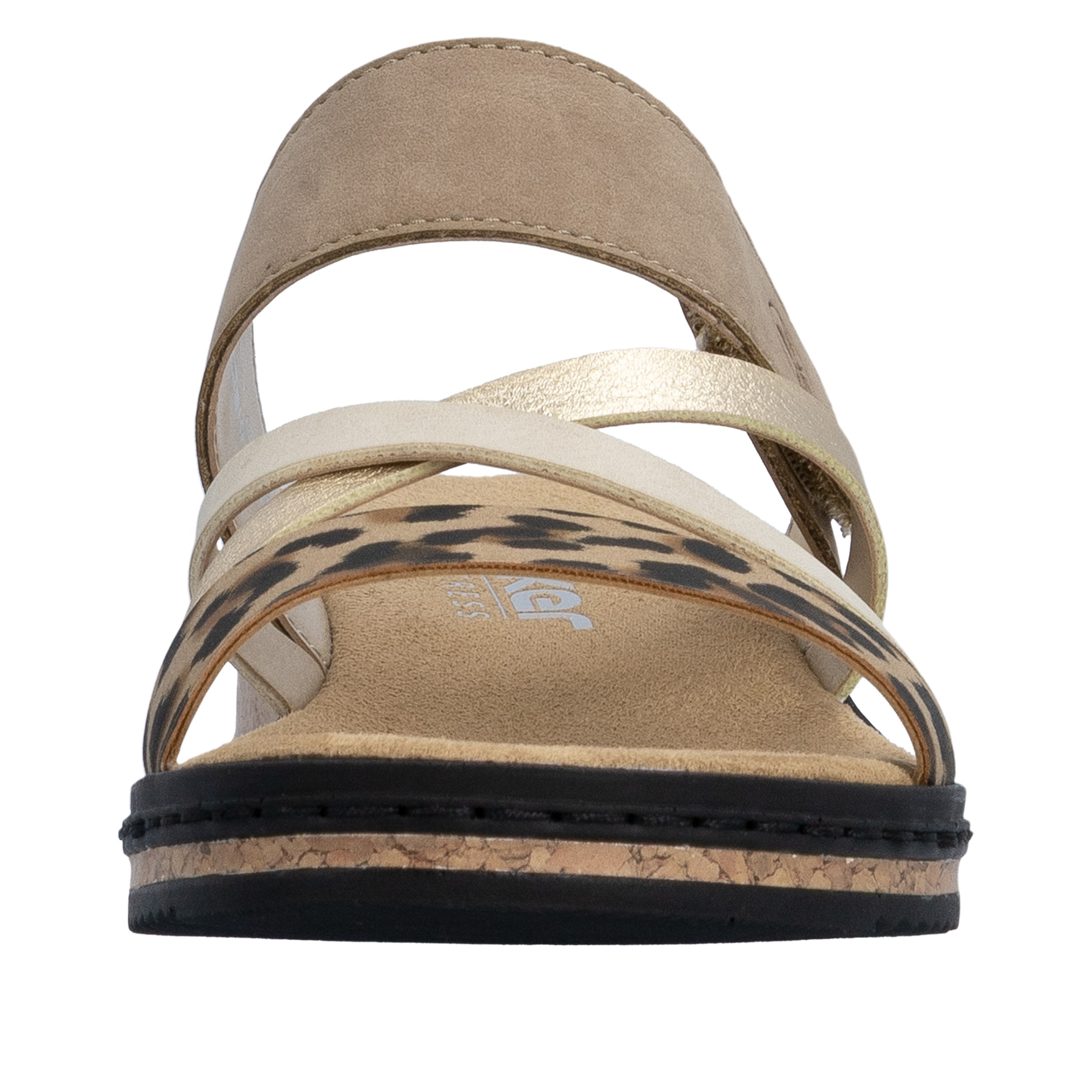 Rieker Pantolette  talon compensé, chaussure d'été, mule avec bride auto-agrippante
