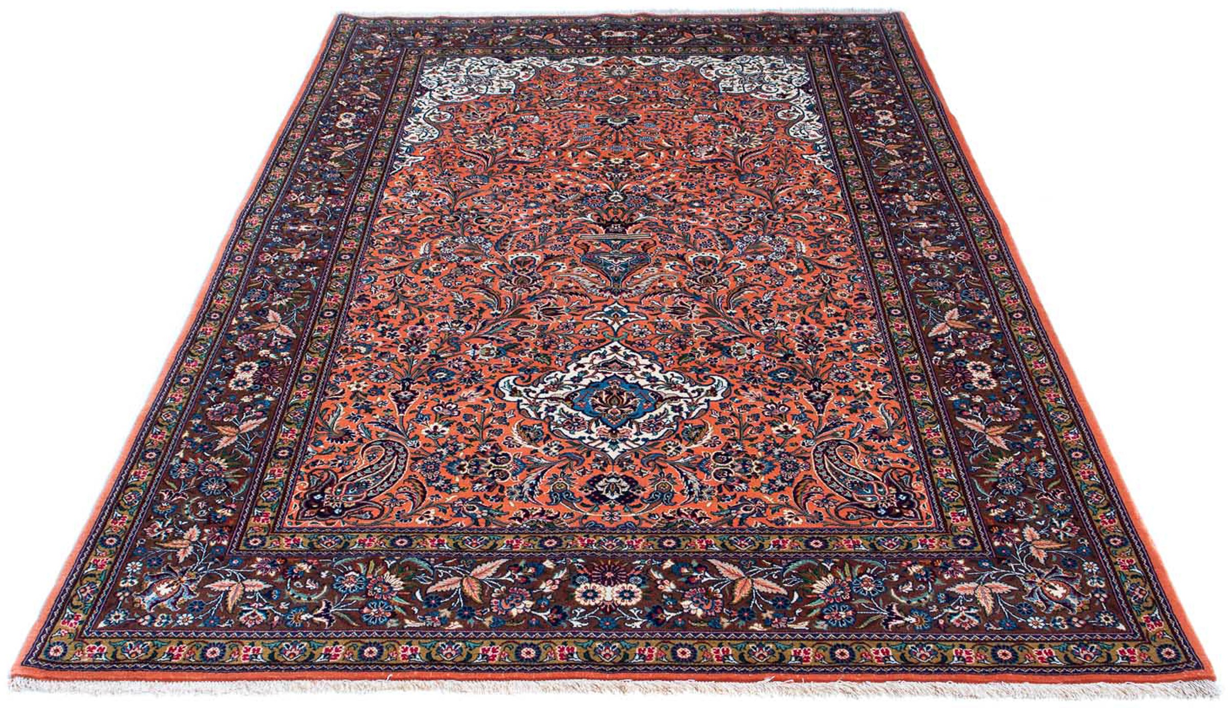 Image of morgenland Orientteppich »Perser - Ghom - 219 x 135 cm - rost«, rechteckig, 10 mm Höhe, Wohnzimmer, Handgeknüpft, Einzelstück mit Zertifikat bei Ackermann Versand Schweiz