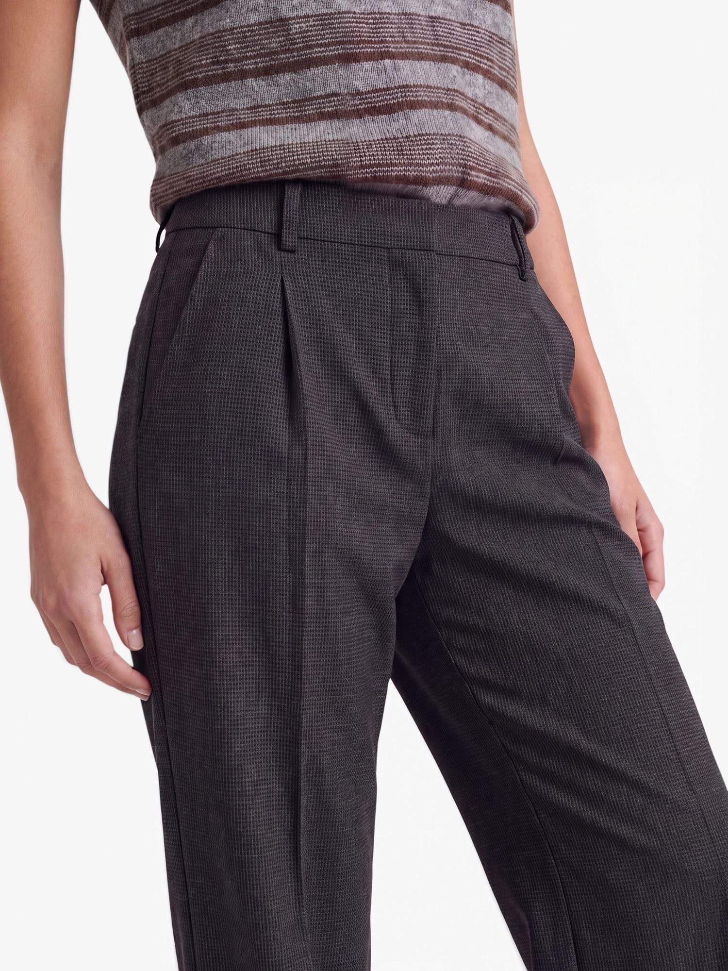 LeGer Pantalon en tissu »Julie Regular, LeGer by Lena Gercke«  mit Bund- und Bügelfalte, feines Muster
