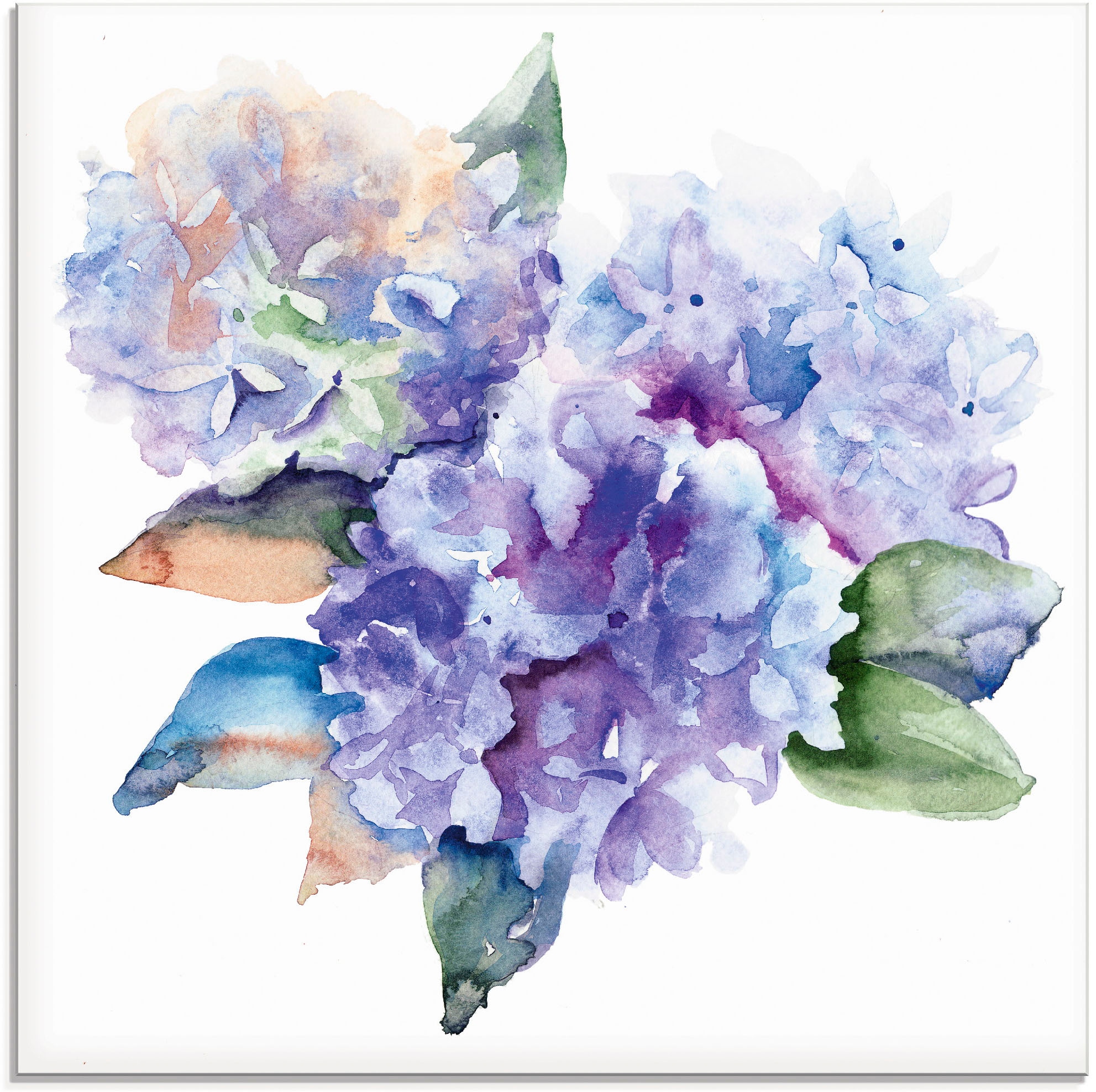 Image of Artland Glasbild "Hortensien" Blumen 1 Stk. tlg. in verschiedenen Grössen