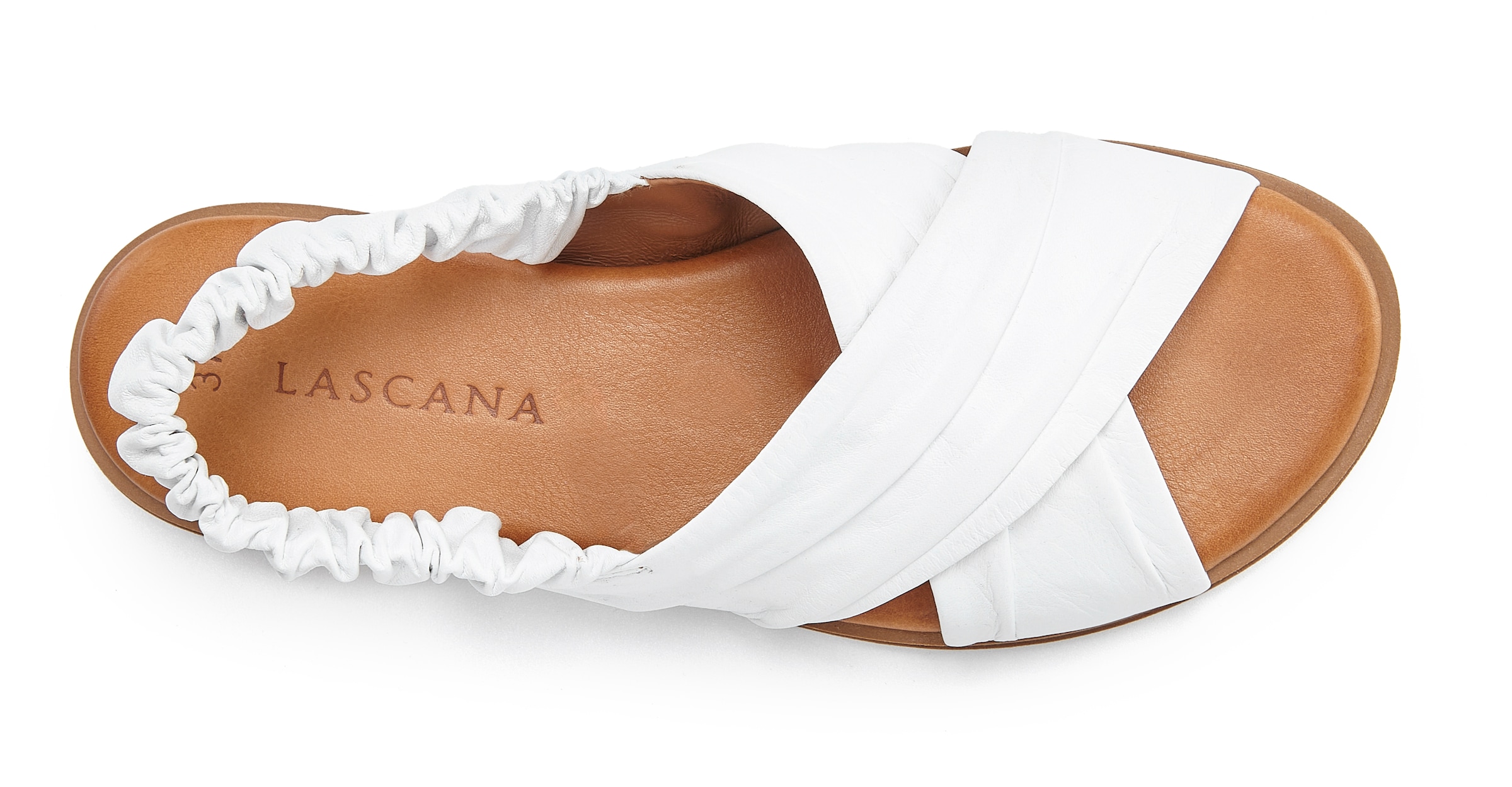 Vivance Sandale »Sandalette, Sommerschuh, offener Schuh, Pantolette«, aus Leder mit elastischen Riemchen