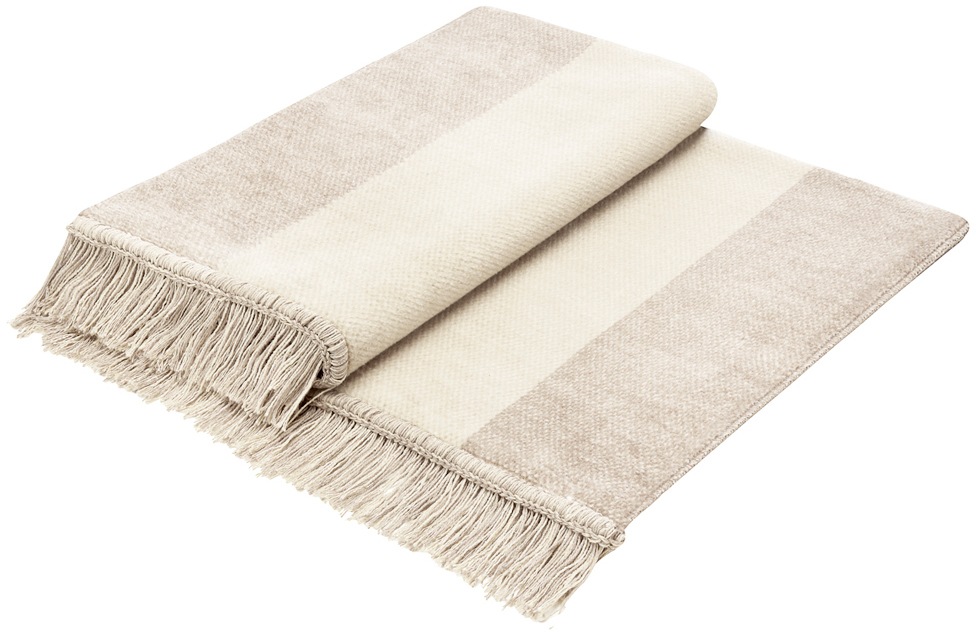Image of Biederlack Sofaschoner "Cotton Cover Salt & Pepper" 100 x 200 cm (Breite x Länge) mit Fransen