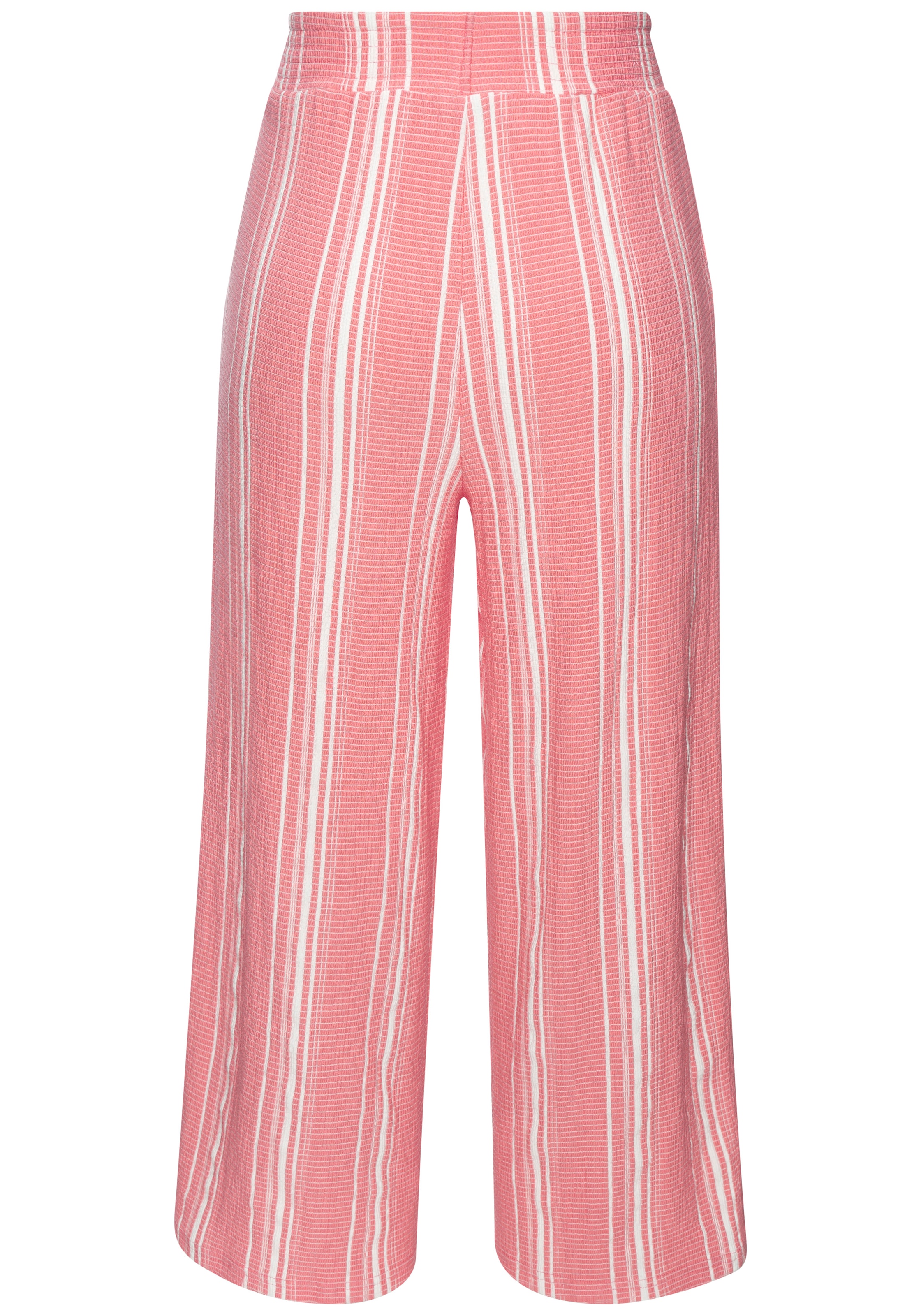 LASCANA Pantalon 7/8 »mit locker-luftigem Bein«  en tissu structuré, pantalon d'été à enfiler, pantalon de plage