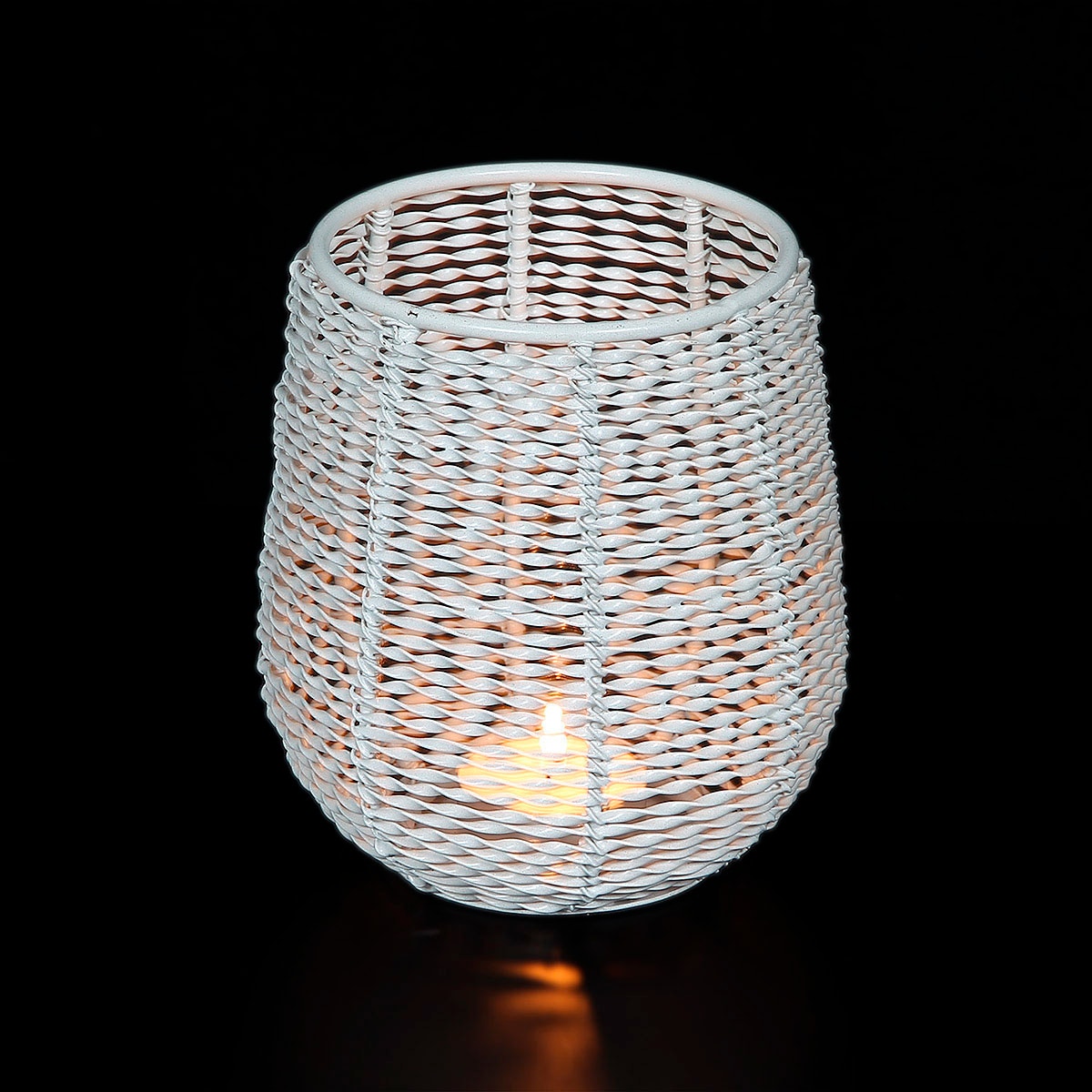 Image of Ambiente Haus Kerzenlaterne "Kerzenhalter aus Draht Weiss - (H) 13 cm"