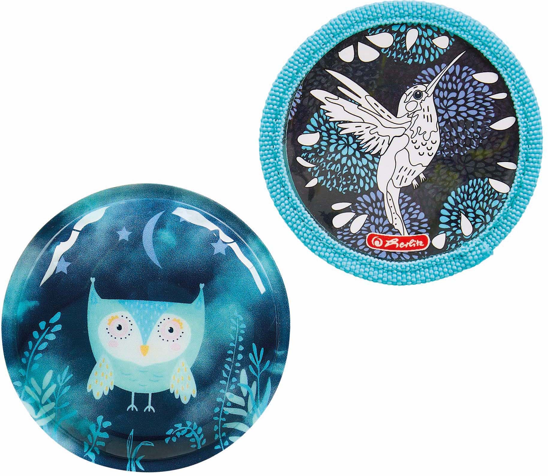 Herlitz Schulranzen »FiloLight Plus, Flower Owl«, Floureszierende Flächen-reflektierende Streifen auf den Schultergurten-Reflektoren, mit Sportbeutel, Etui, Faulenzer und Sportbeutel