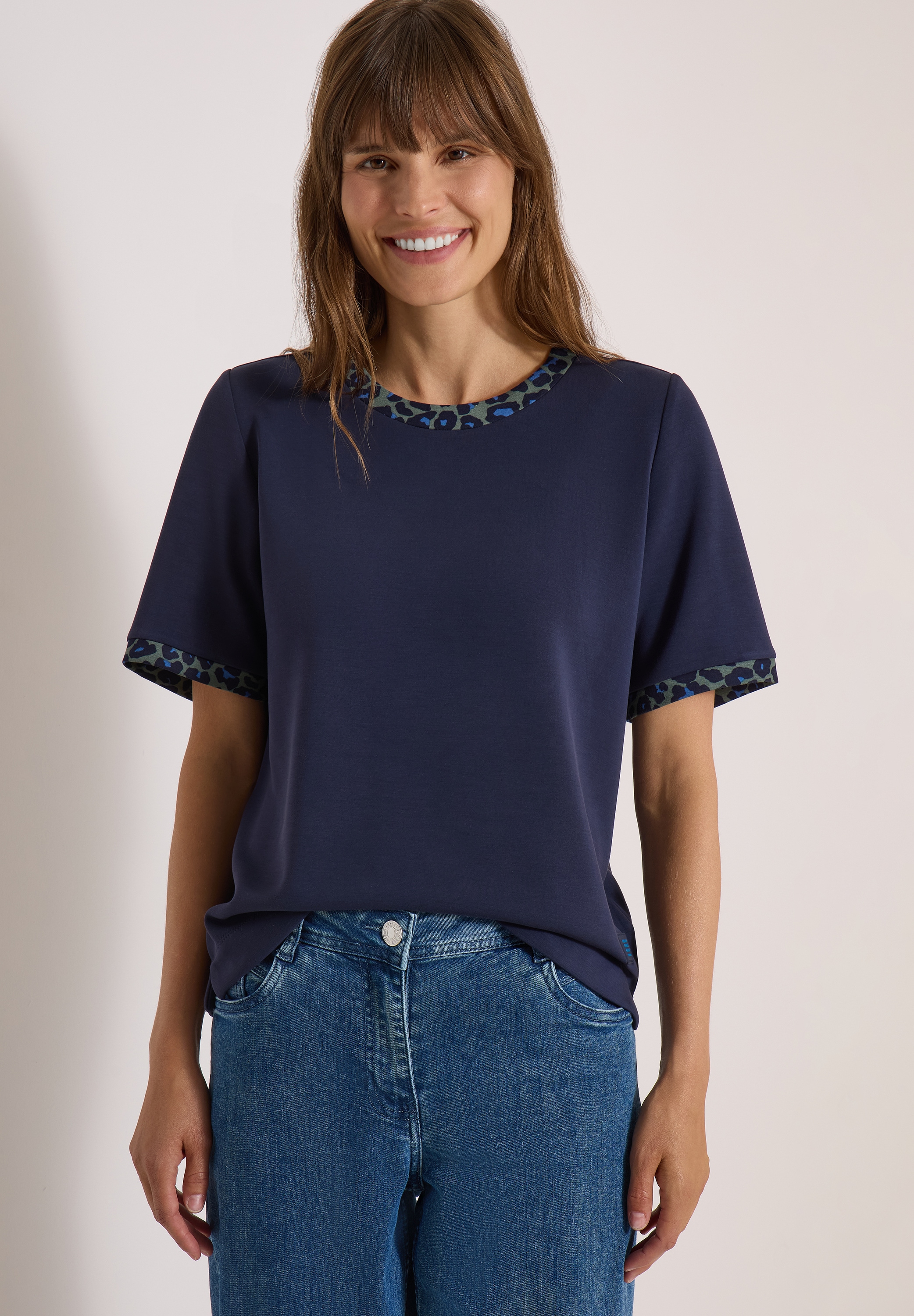 Image of Cecil Sweatshirt, Rundhalsausschnitt und Ärmelabschlüsse mit dekorativer Blende