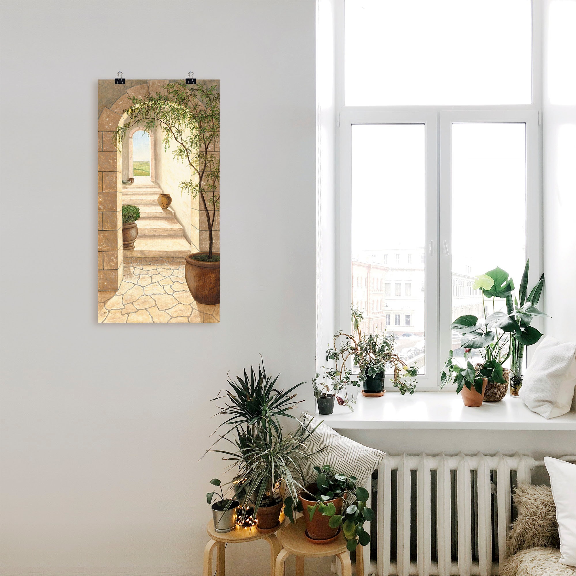 Artland Fresque murale »Toskanischer Durchgang« 1 cuis tlg. als Alubild, Outdoorbild, Leinwandbild, Poster, Wandaufkleber