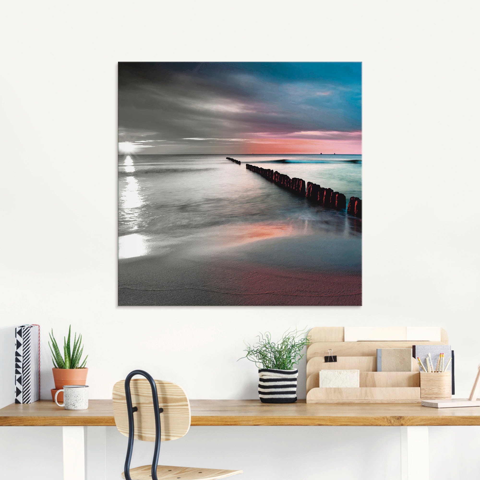 Artland Glasbild »Ostsee mit schönem Sonnenaufgang«, Gewässer, (1 St.), in verschiedenen Grössen