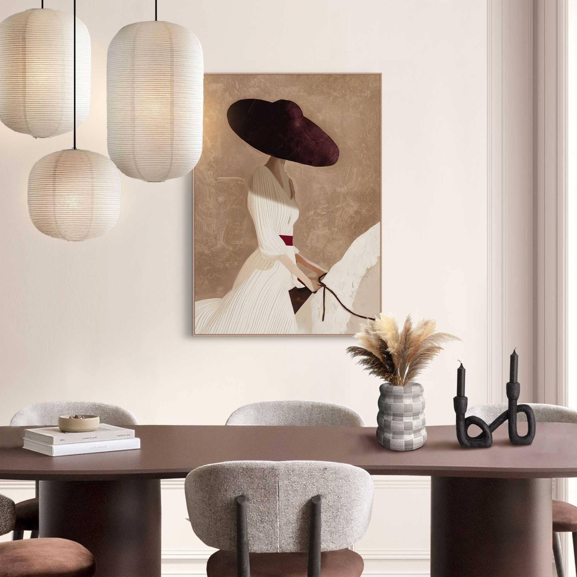 Image of Reinders Bild mit Rahmen "Eleganter Reiter" Menschen 1 Stk. tlg. Wohnzimmer - Beige - MDF - Frauen - 50x70 cm