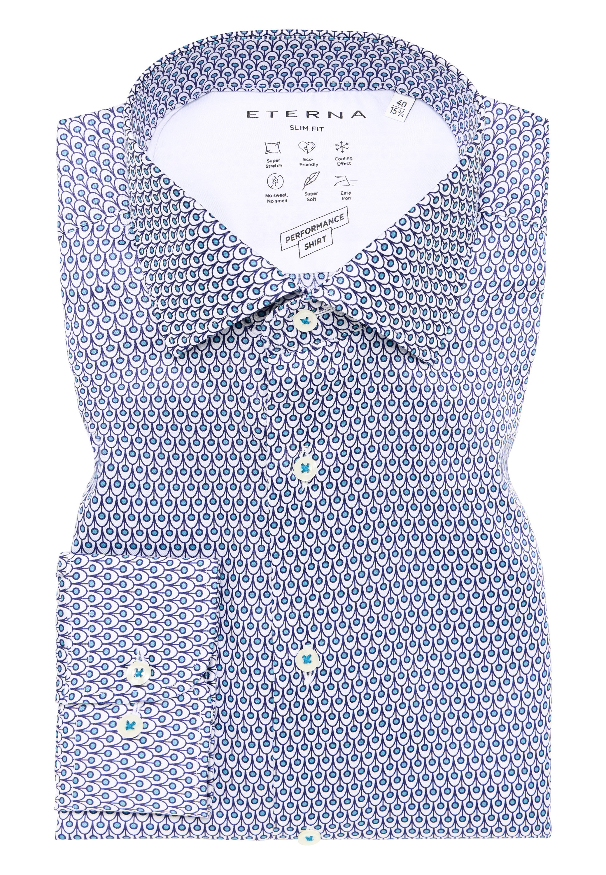 Eterna Langarmhemd »SLIM FIT« EASY IRON (bügelleicht)