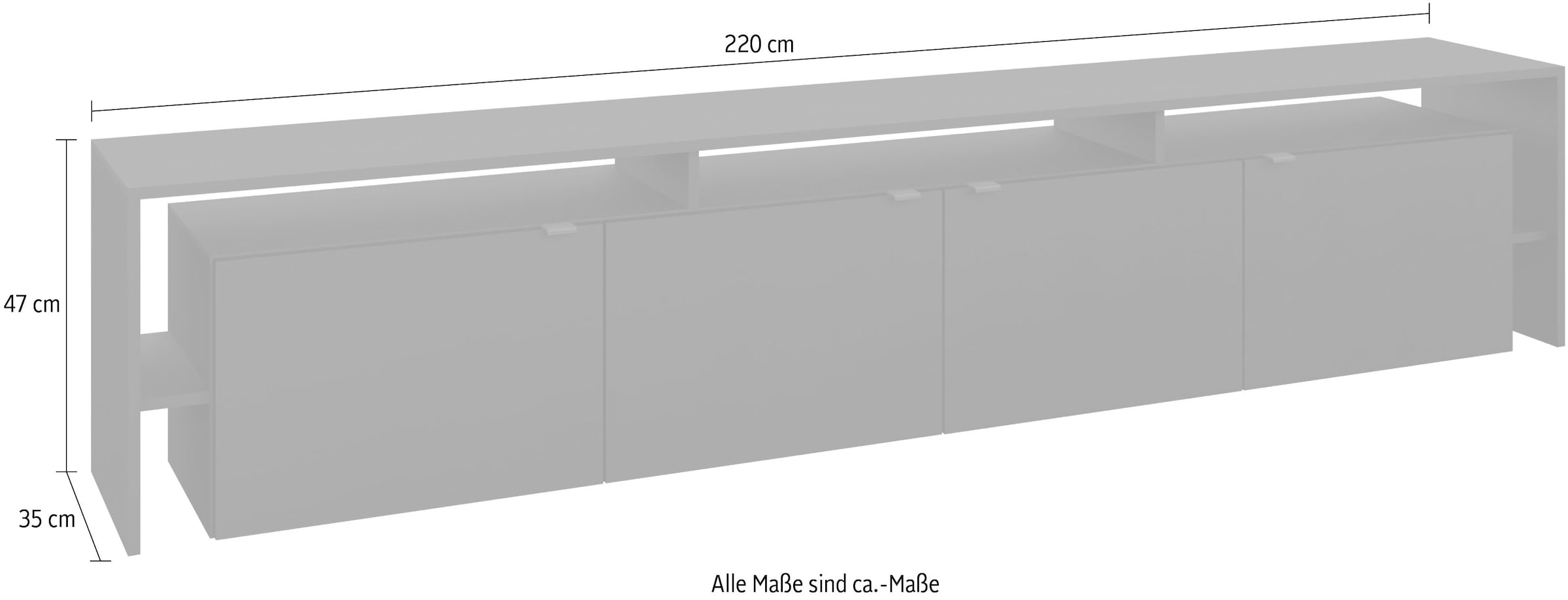 borchardt Möbel TV-Schrank »Sophia«, Breite 220 cm, mit Überbau