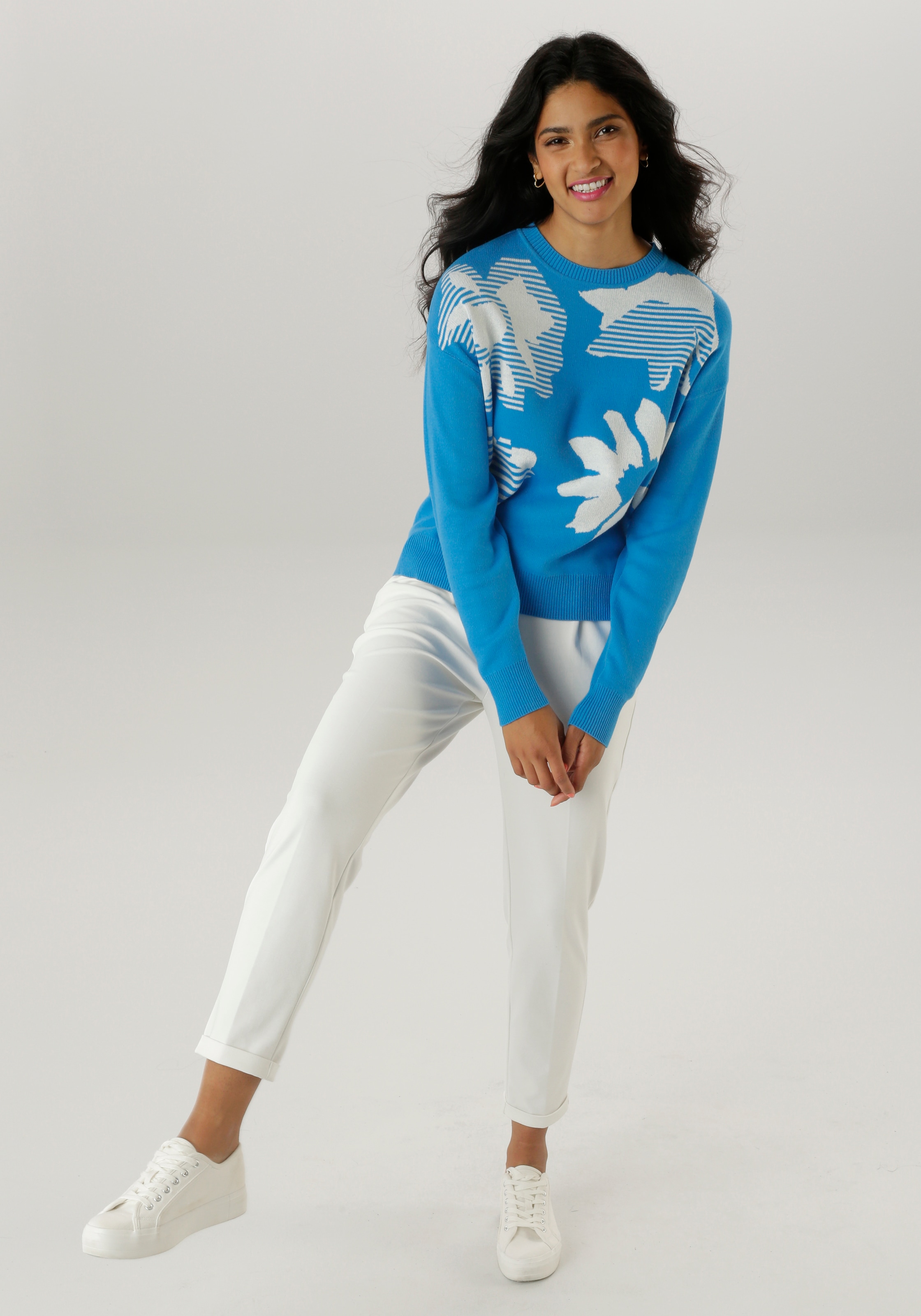 Aniston SELECTED Strickpullover, mit trendiger und grossflächiger Jacquardmusterung