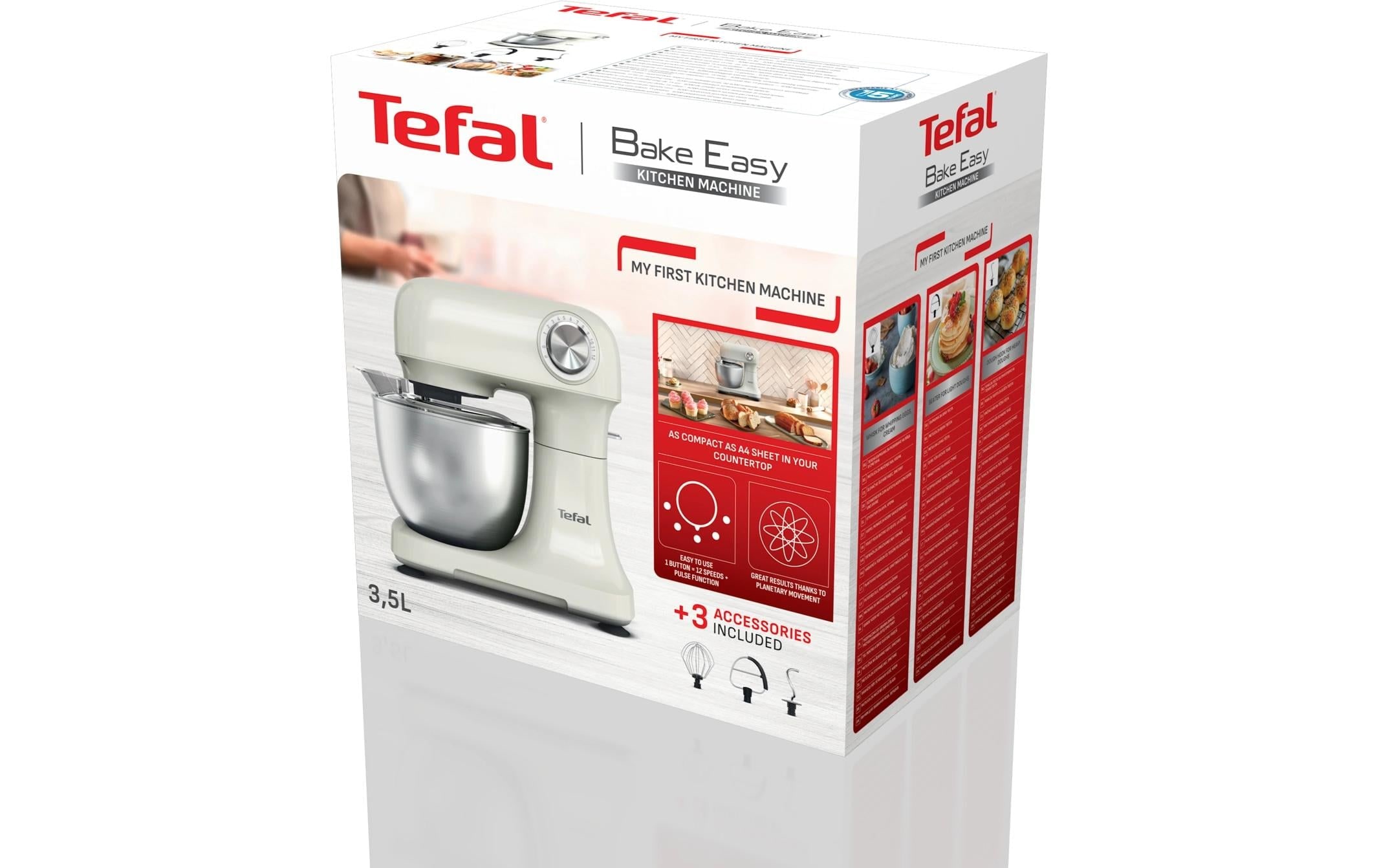 Tefal Robot de cuisine »QB140A Bake Easy« 12 Geschwindigkeiten + Pulse, planetarisches Rührsystem, 3,5 L