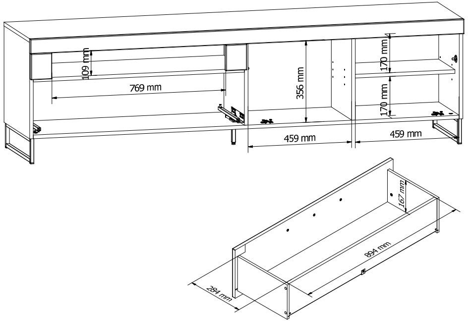 Innostyle Wohnwand »Loft Two, TOPSELLER!«, (5 St., TV-Wand), inkl. LED-Beleuchtung