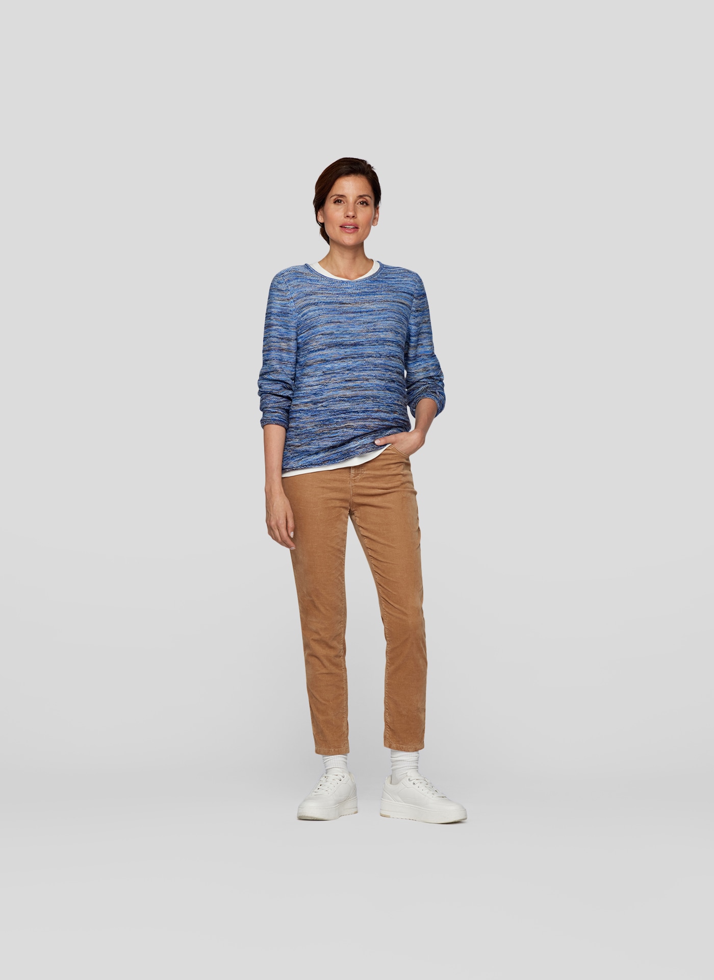 Rabe Strickpullover, in melierter Streifen-Optik