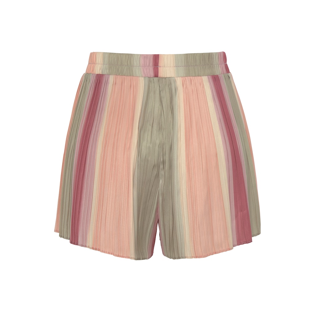 Vivance Shorts, aus Plissee, mit Farbverlauf, leicht glänzend, kurze Hose