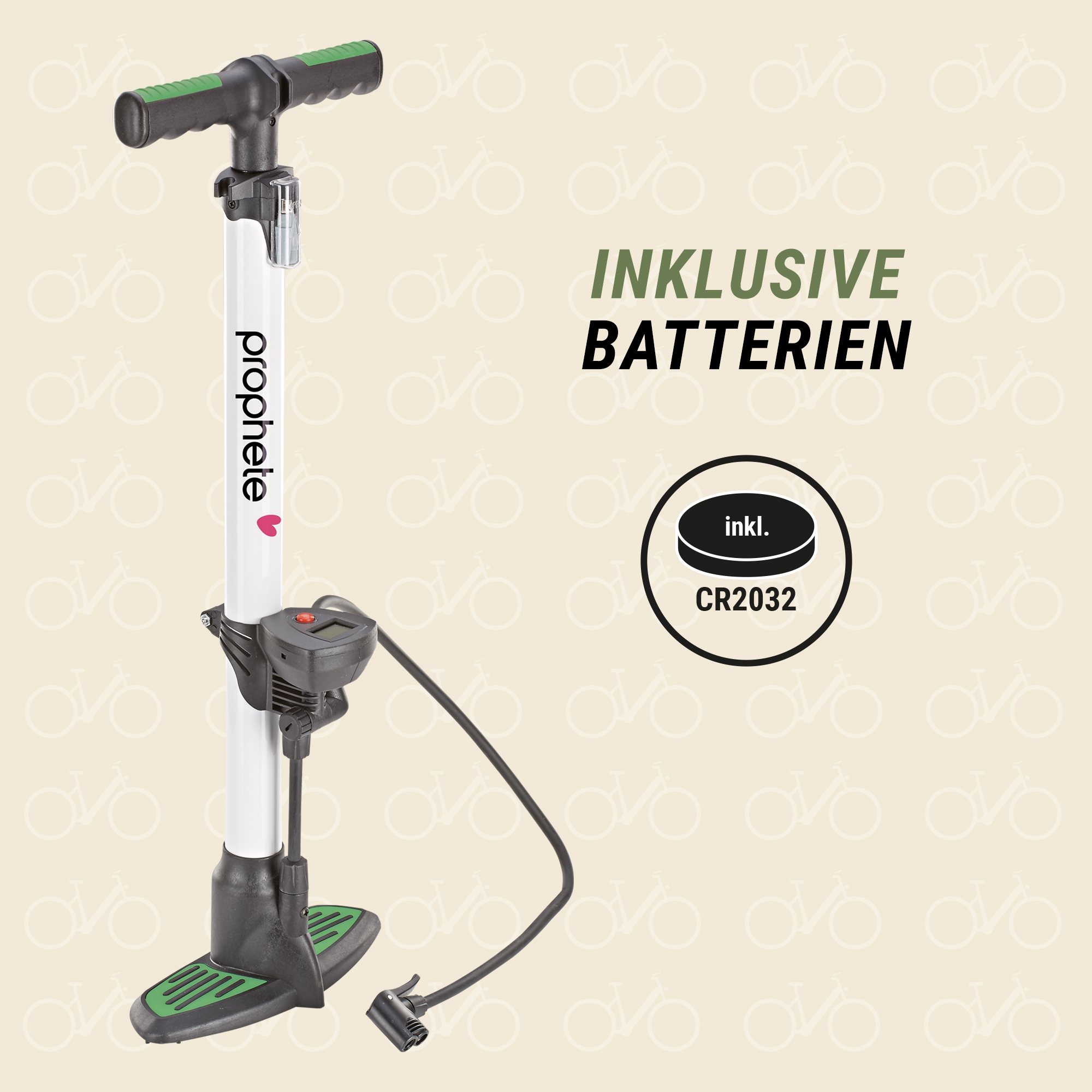 Prophete Standpumpe »Alu-Fussstandpumpe m. digitalem Manometer«