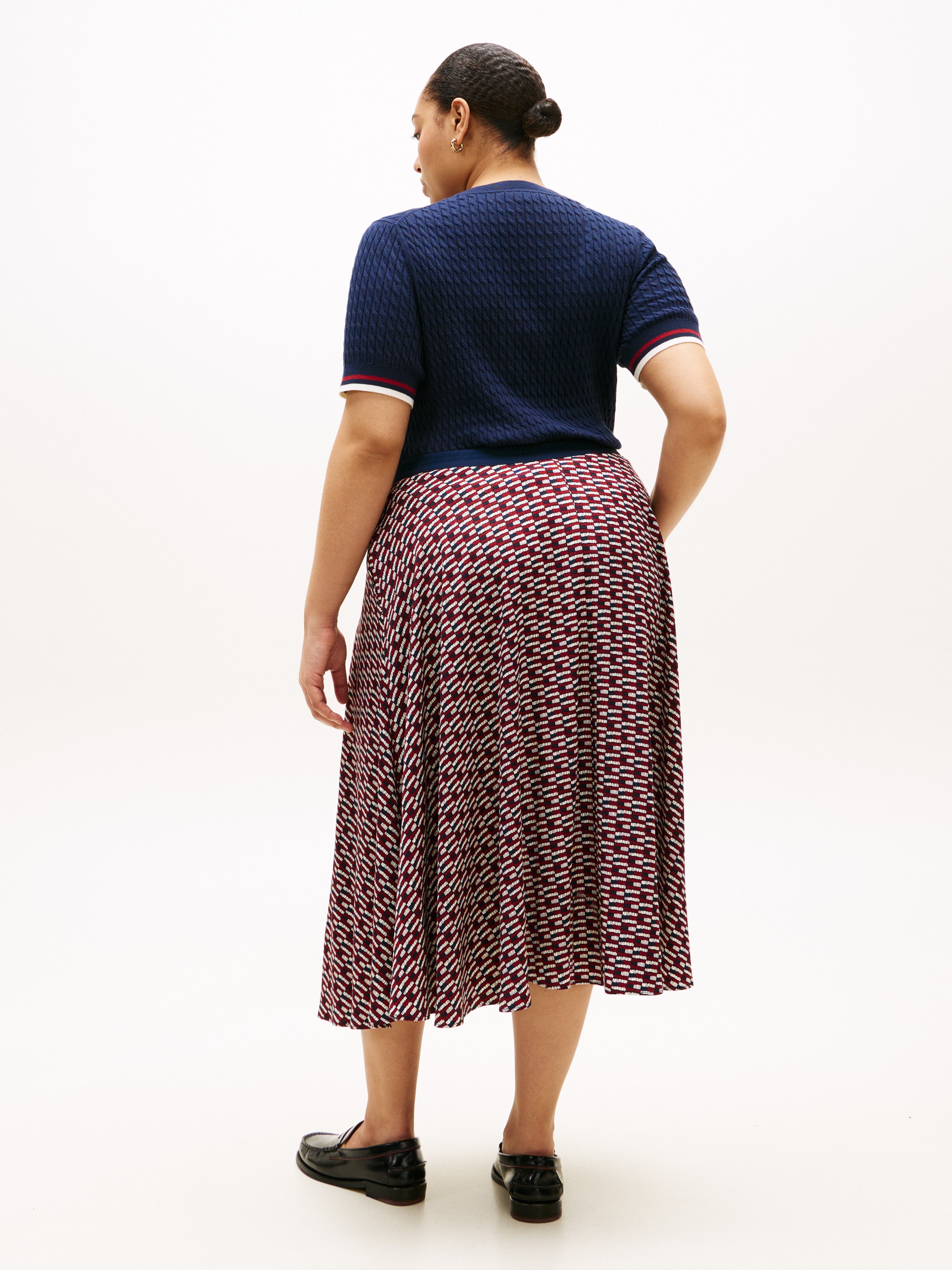 Tommy Hilfiger Curve Jupe en ligne A »CRV VIS TWILL A-LINE MIDI SKIRT« in grossen Grössen