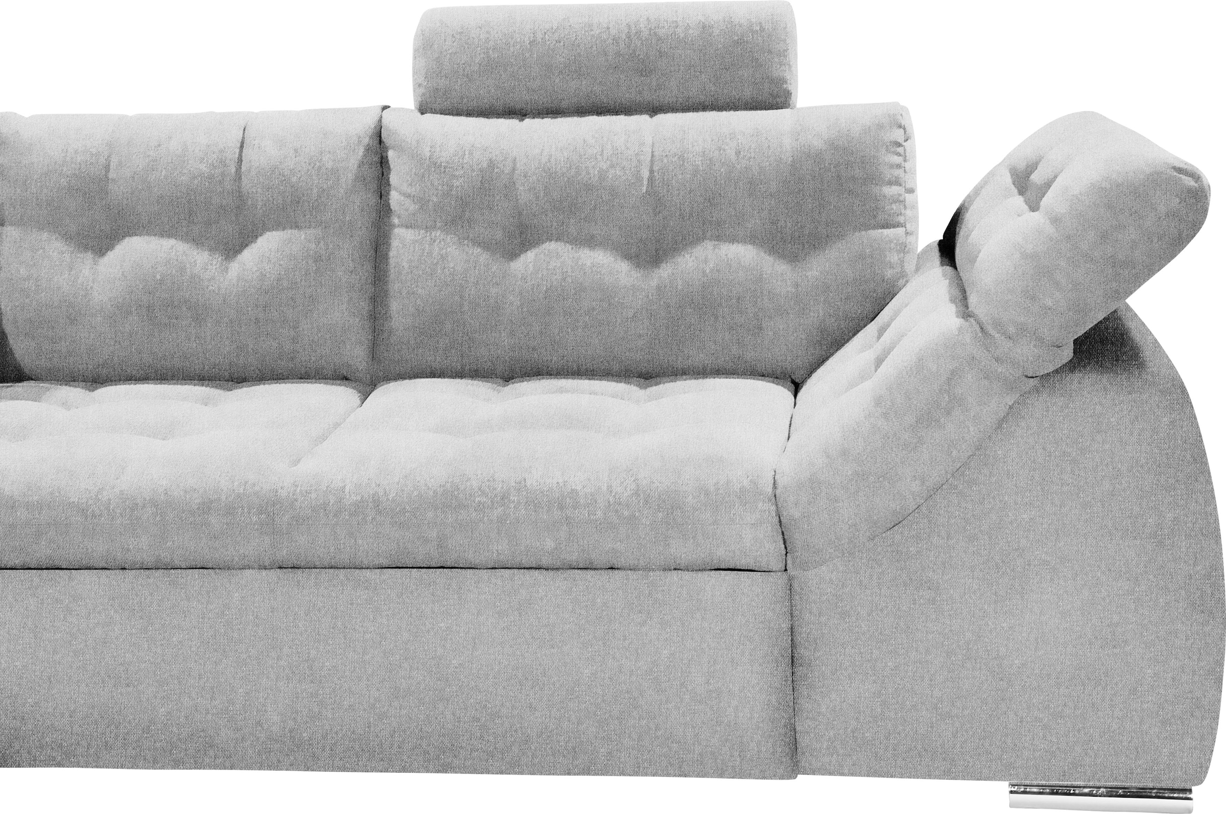 ED EXCITING DESIGN Canapé d'angle »Oman L-Form« mit Bettfunktion, Bettkasten, Armteilverstellung & Kopfstützen