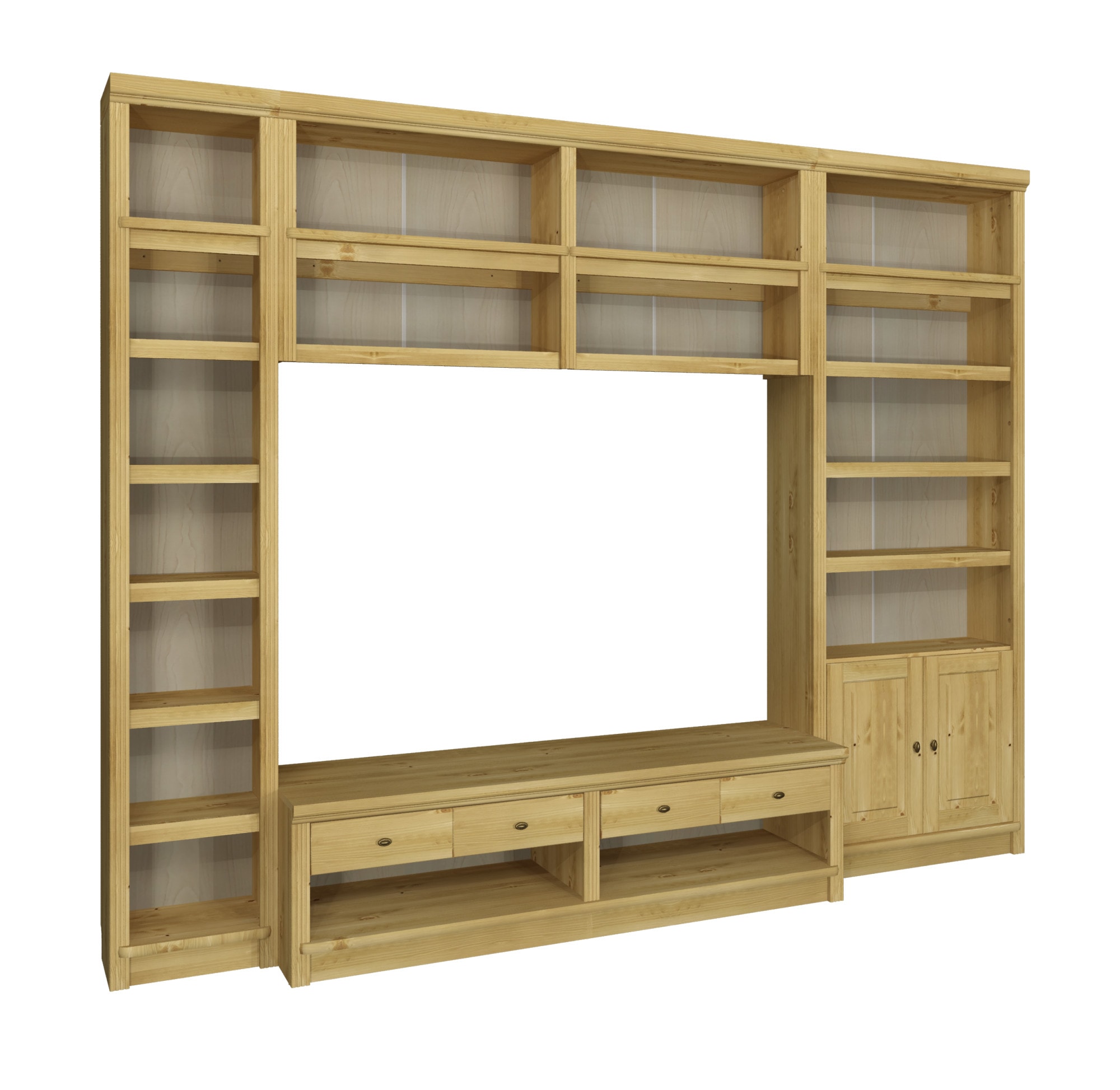 GOODproduct Wohnwand »Soeren, 1 Standregal, 1 Wandregal, 1 TV-Lowboard, 1 Bücherregal« Set, 4 Stk. tlg.