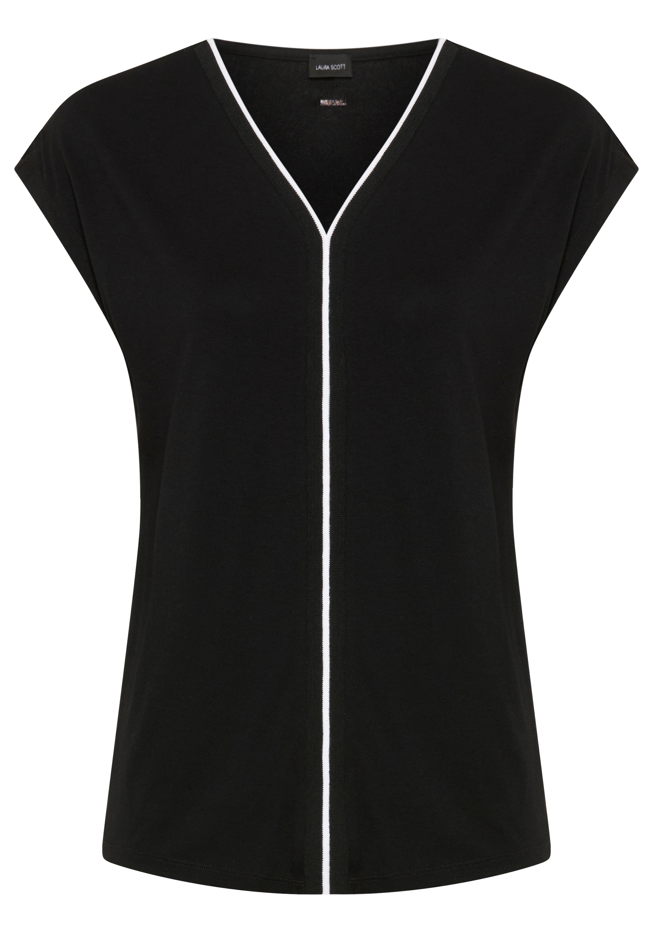 Laura Scott T-shirt en V mit elegantem Kontrast-Tape