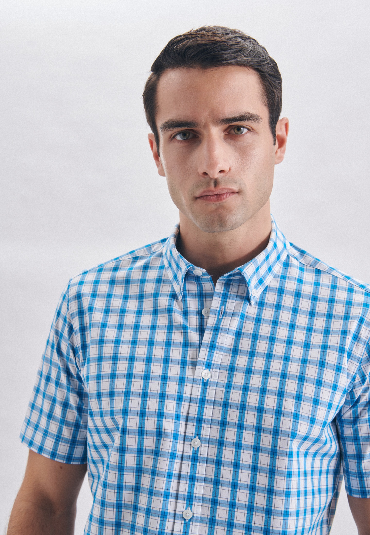 seidensticker Businesshemd »Schwarze Rose«, Regular Kurzarm Button-Down-Kragen Karo