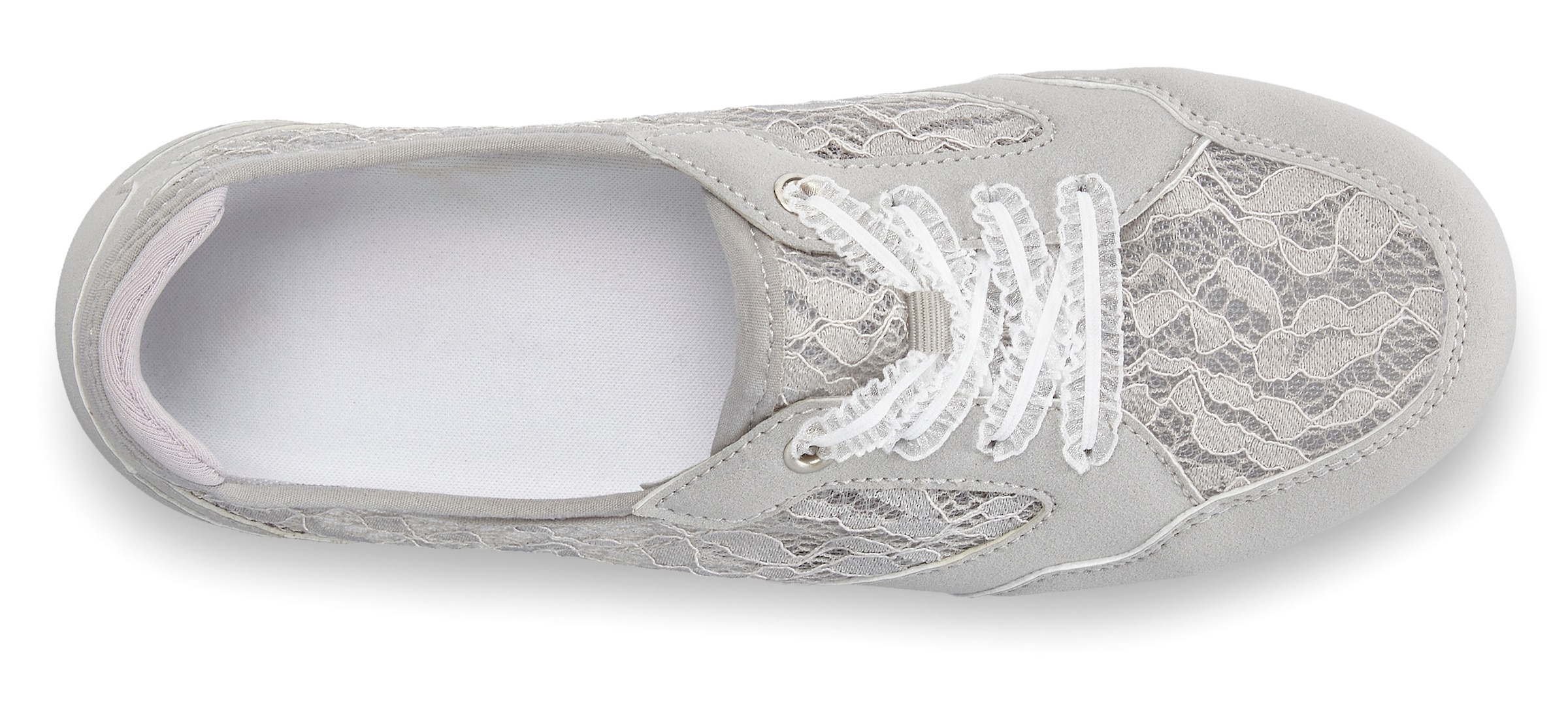 Vivance Sneaker »Freizeitschuh, Halbschuh, Ballerina, Slip-On-Sneaker,«  NEU mit eleganten Spitzeneinsätzen VEGAN