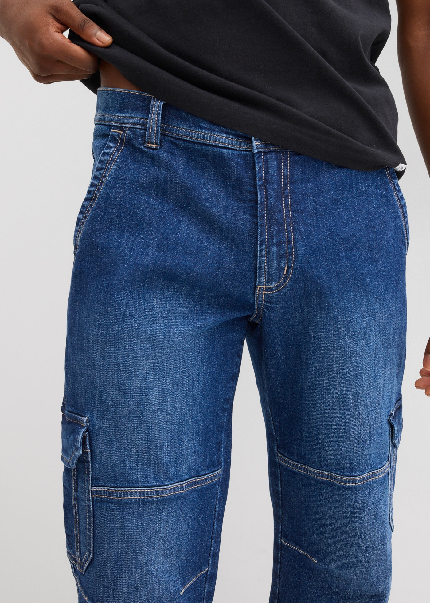 bonprix 3/4-Jeans regular fit, mit Elasthan-Anteil, mit Ziernähten, mit Waschung